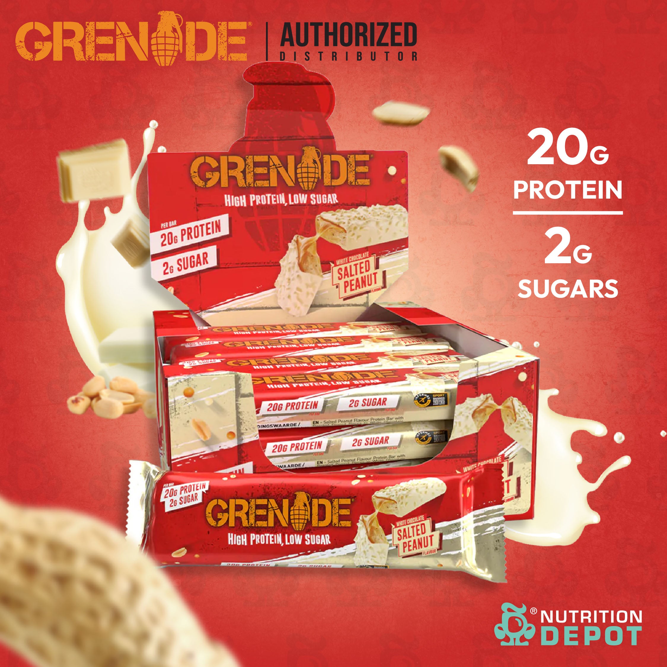 Grenade Carb Killa Protein Bar White Chocolate Salted Peanut 1 Box