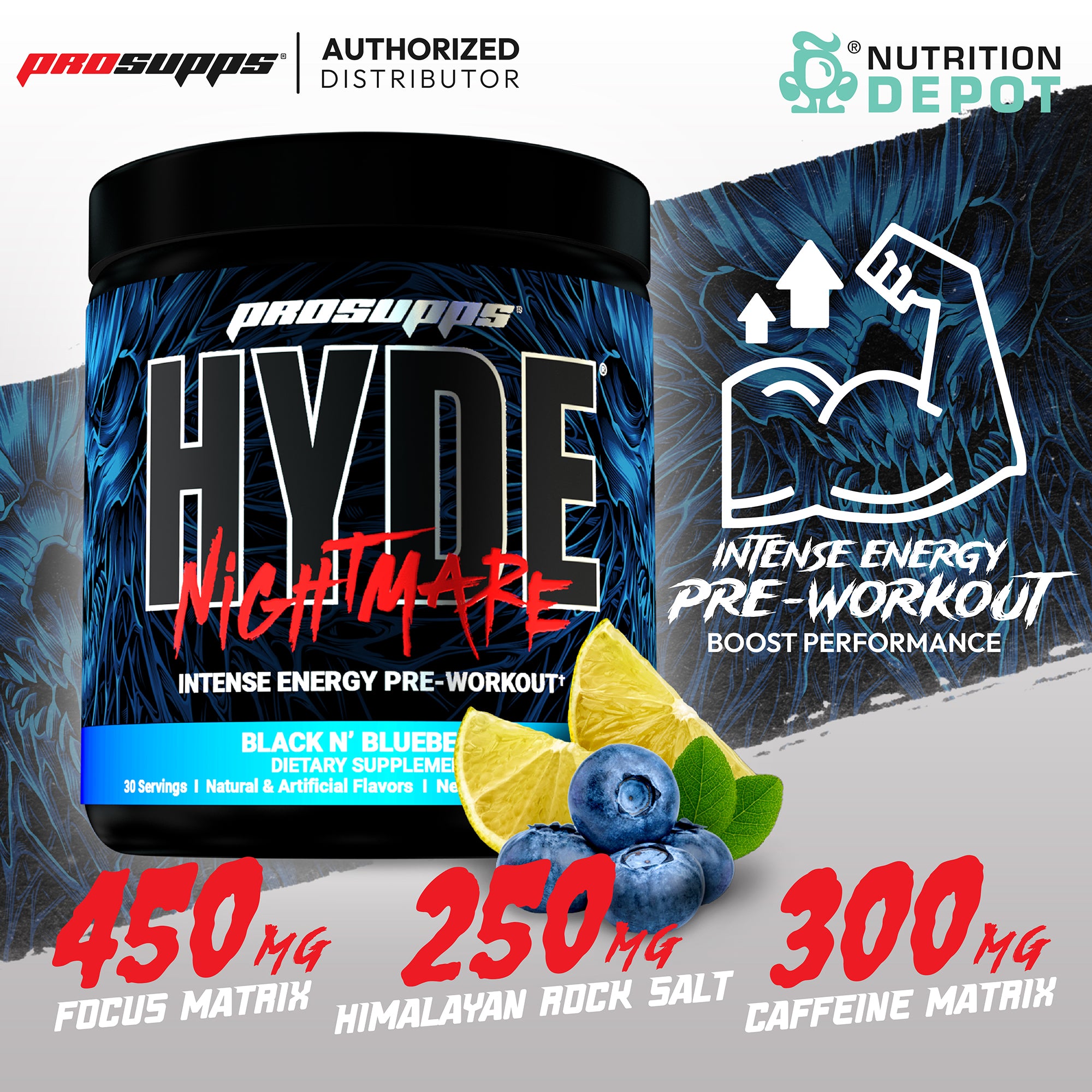 Prosupps HYDE Nightmare 30 Servings - Black N Blueberry