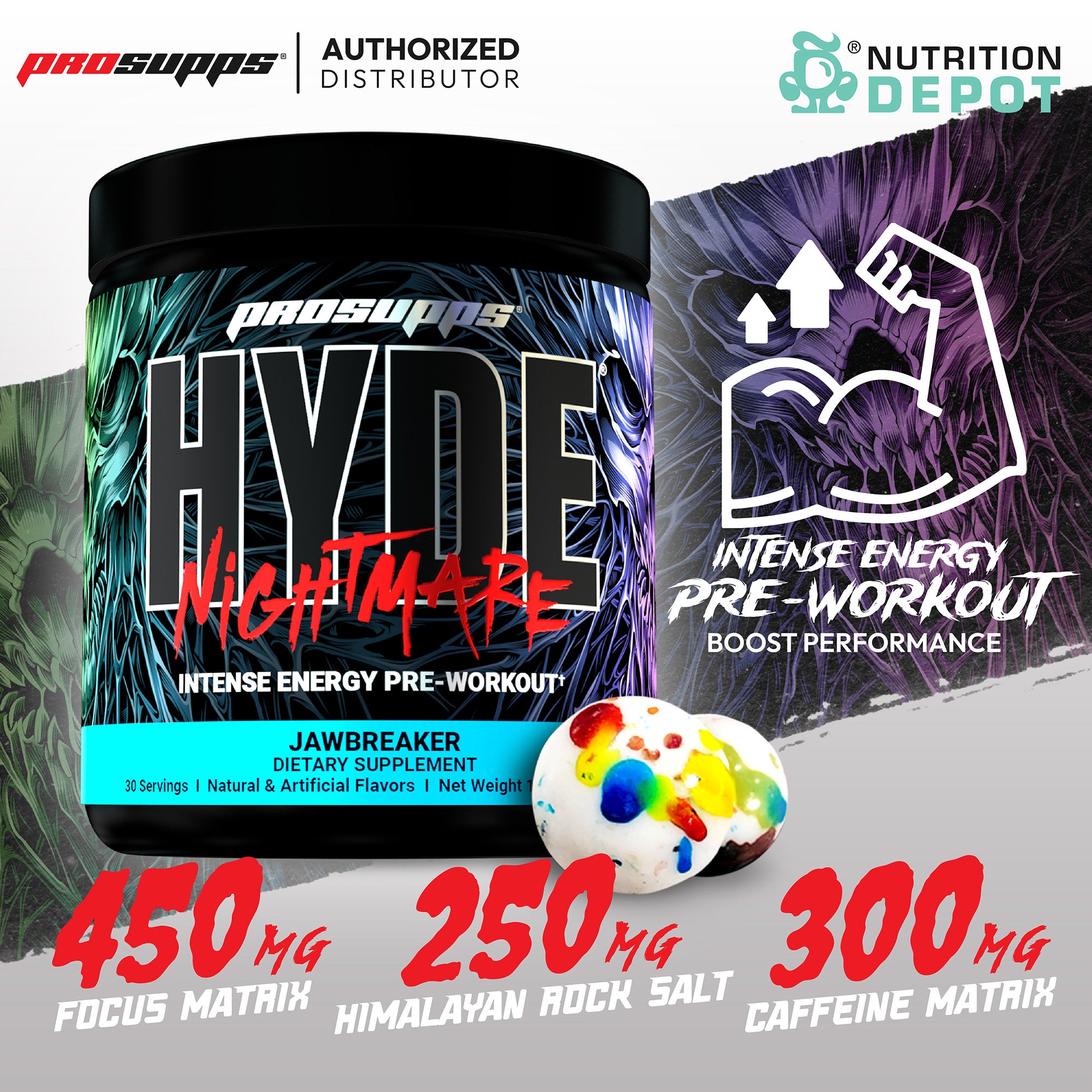 Prosupps HYDE Nightmare 30 Servings - Jawbreaker Banded