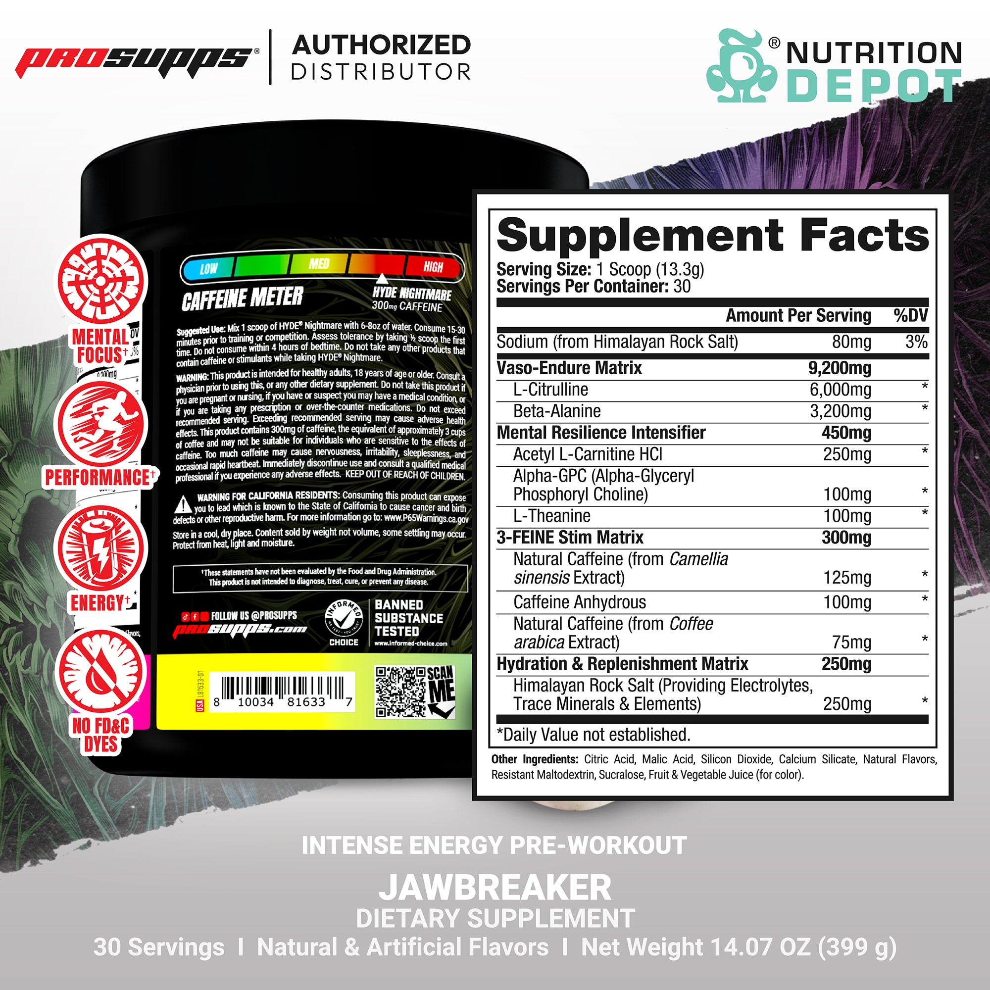 Prosupps HYDE Nightmare 30 Servings - Jawbreaker Banded