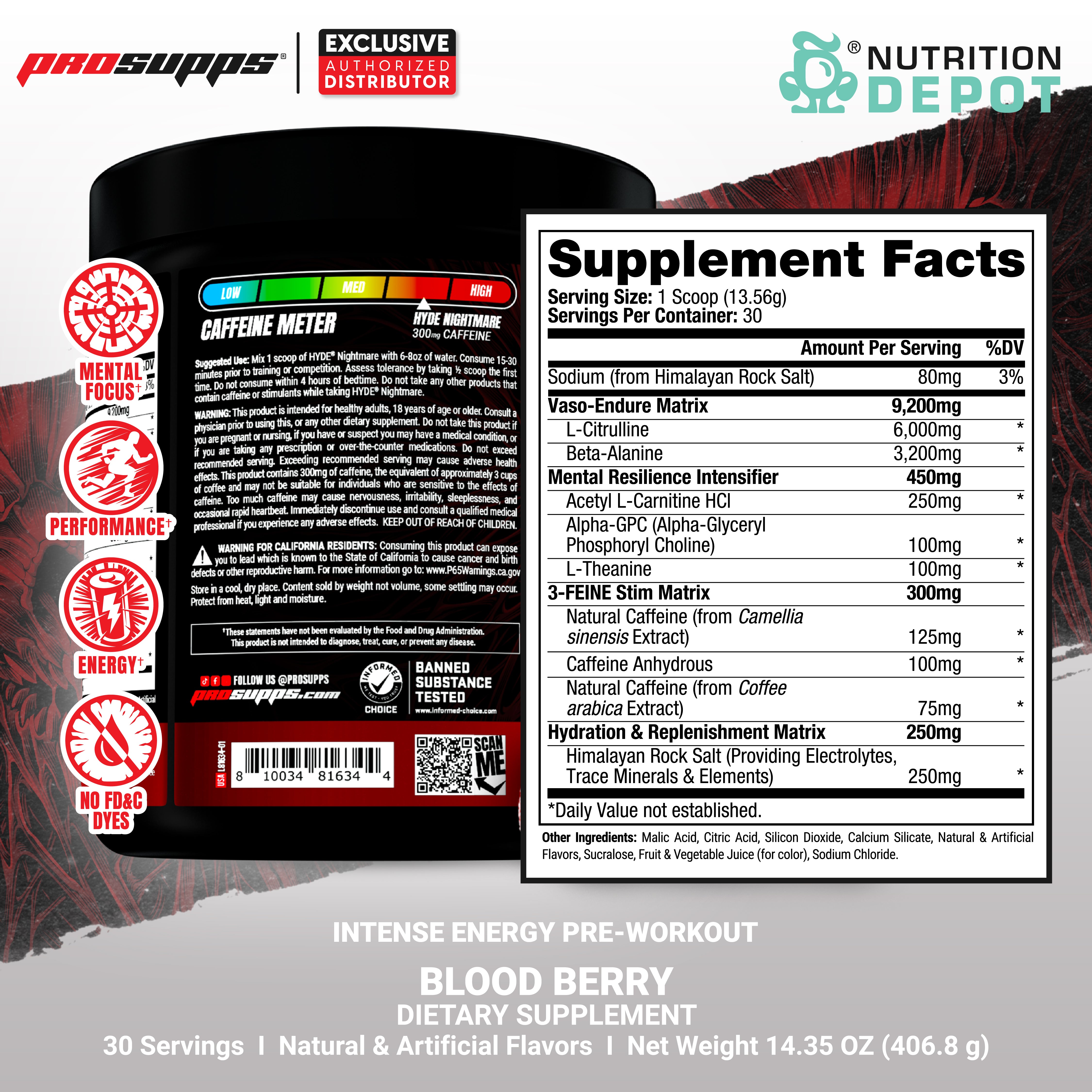 Prosupps HYDE Nightmare 30 Servings - Blood Berry