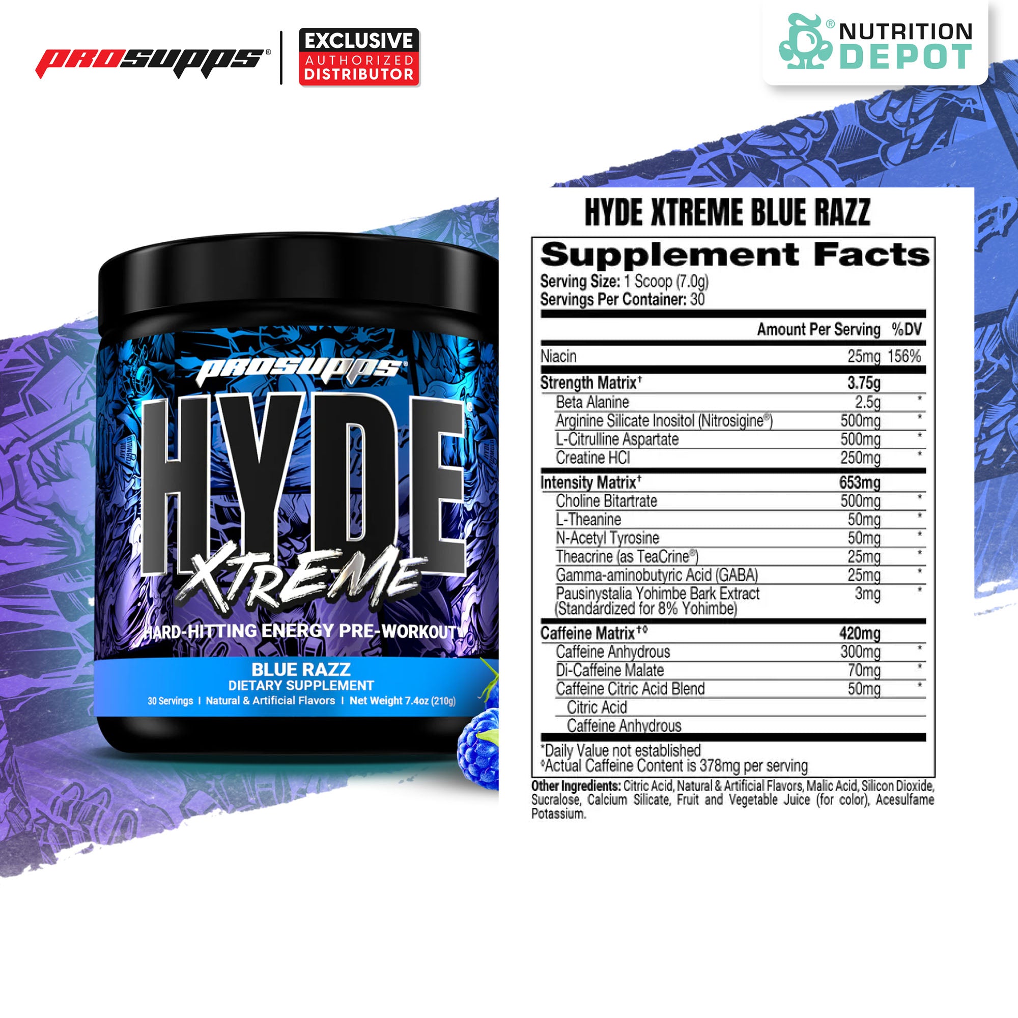 HYDE Extreme - Blue Razz 30 Servings