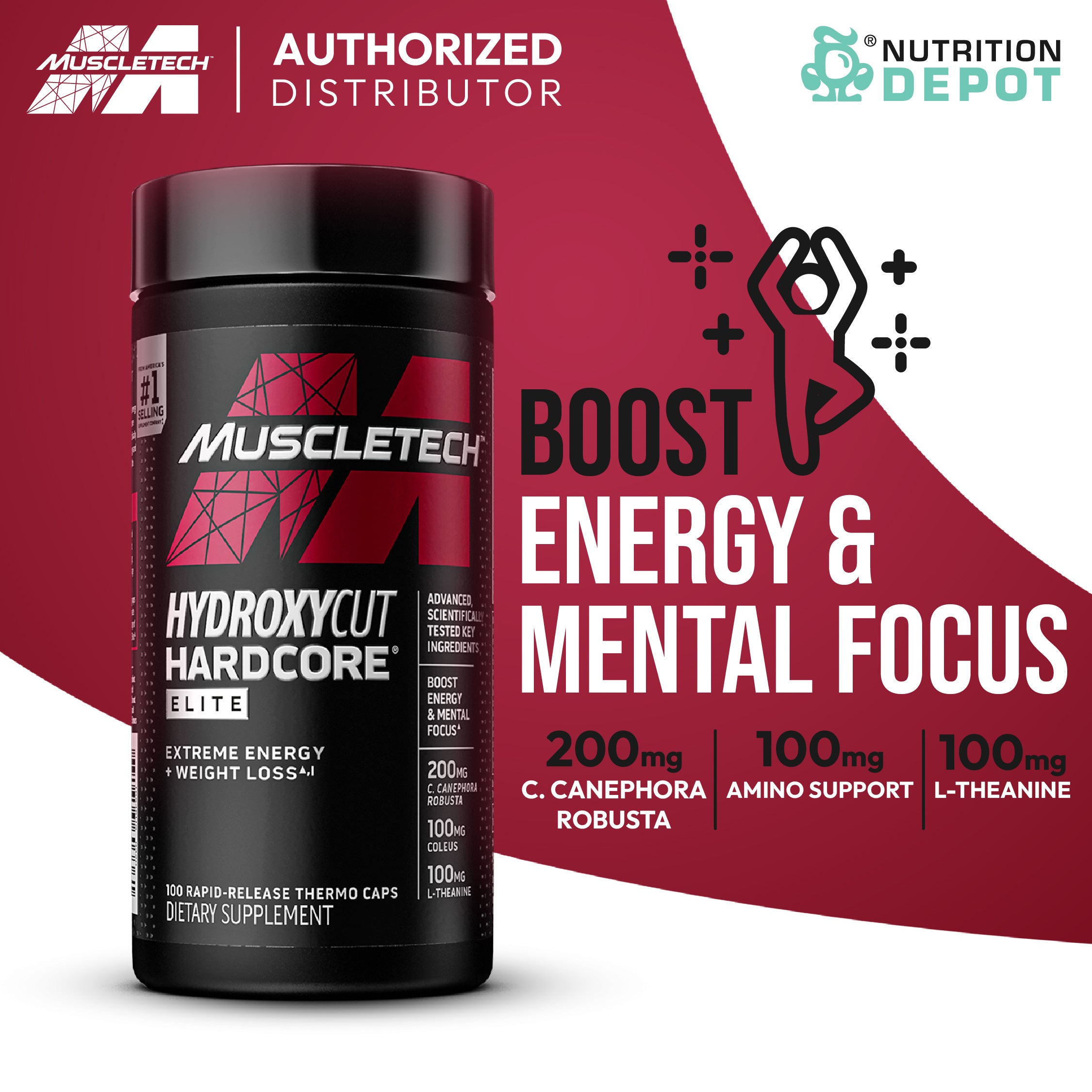 Muscletech Hydroxycut Hardcore Elite 100 Caps ตัวช่วยเร่งการเผาผลาญ