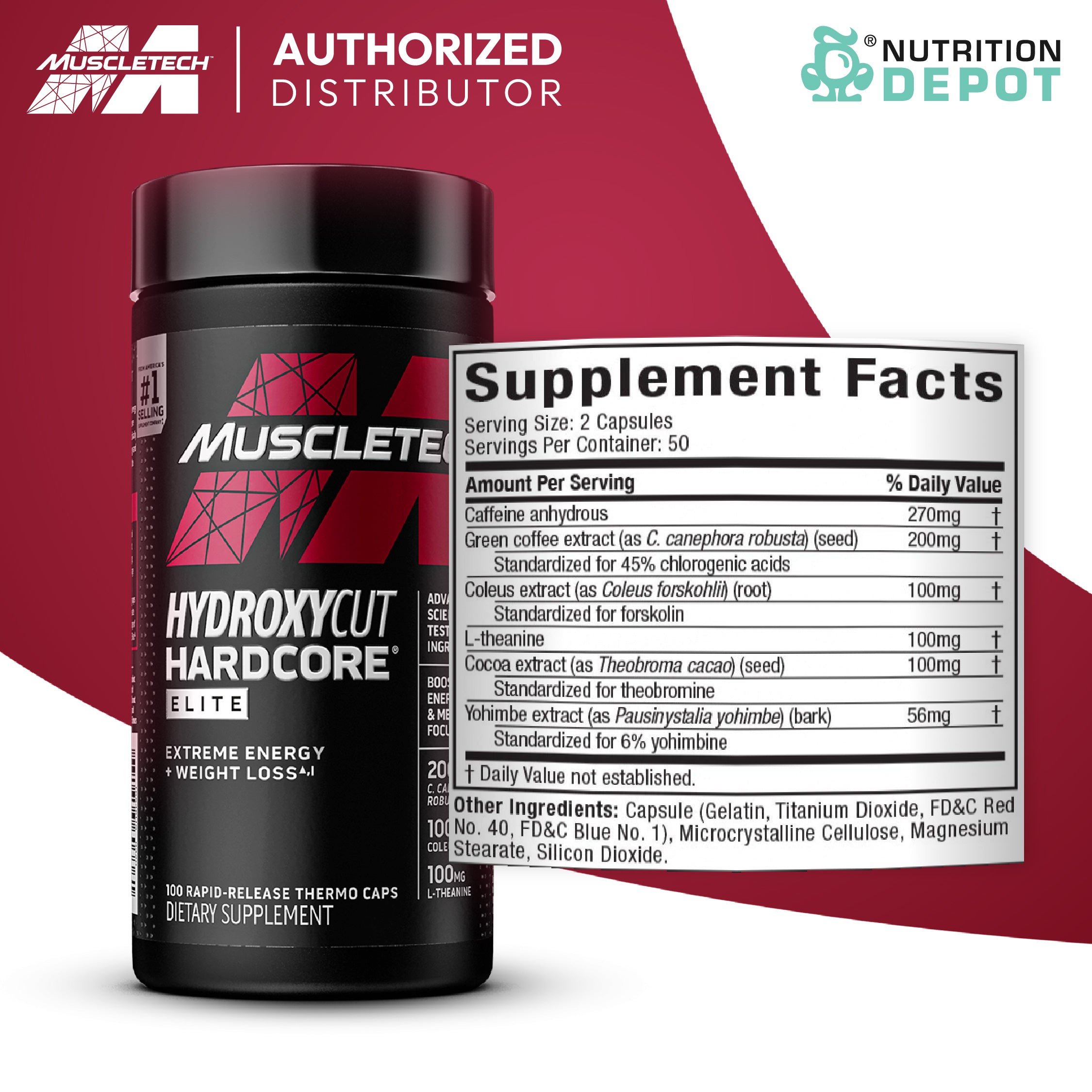 Muscletech Hydroxycut Hardcore Elite 100 Caps ตัวช่วยเร่งการเผาผลาญ