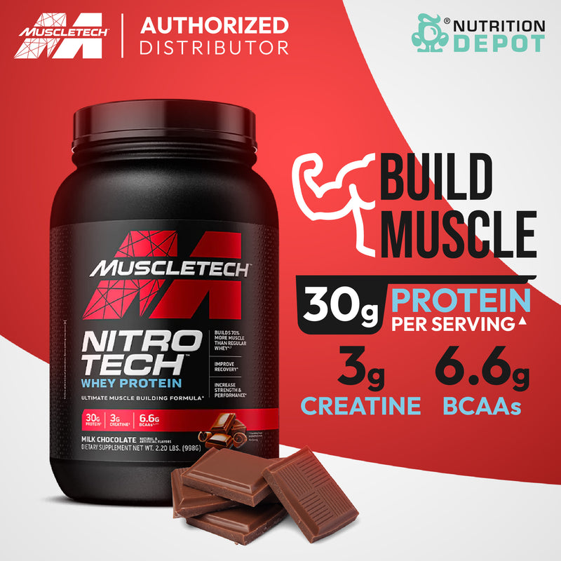 MuscleTech Nitro-tech 2 lb - Milk Chocolate เวย์โปรตีนเสริมสร้างกล้ามเนื้อ