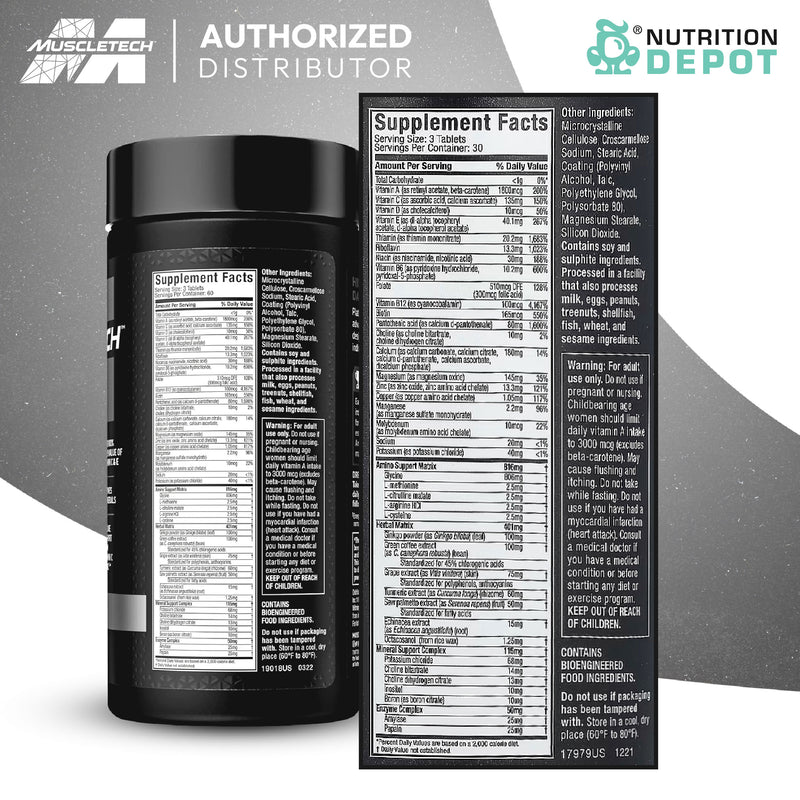 Muscletech Platinum Multi Vitamin 90 Caps วิตามินรวมเพื่อสุขภาพ