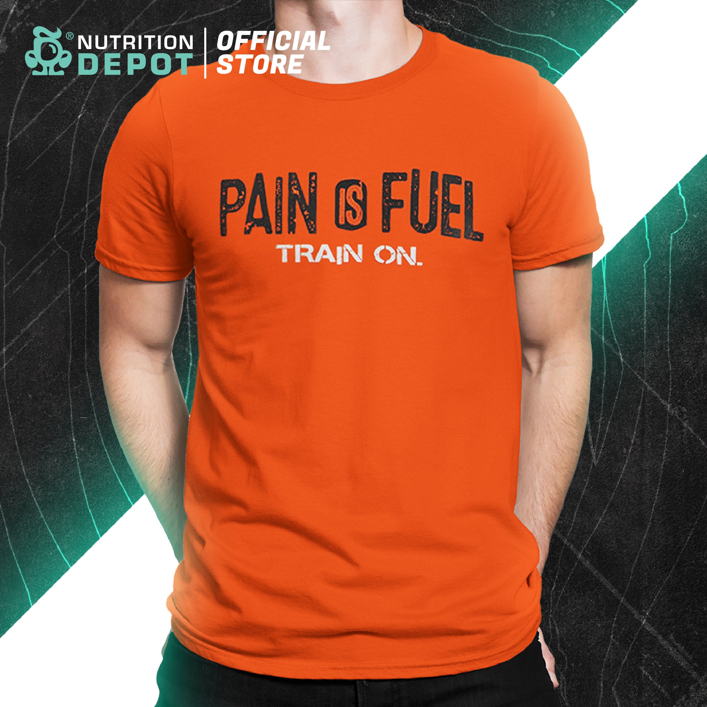 ND Pain Is Fuel Train On T-Shirt Orange