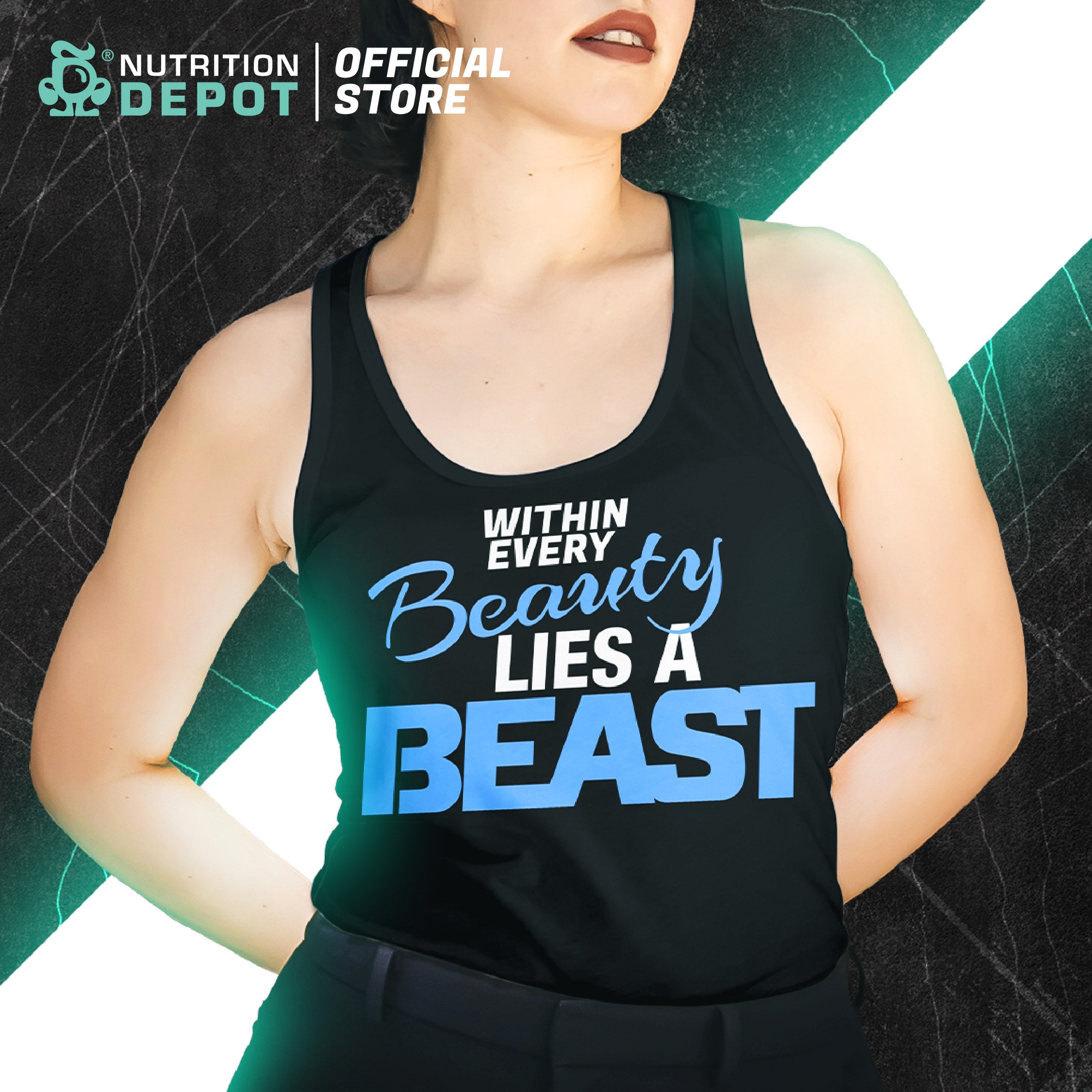 Beauty Lies A Beast Lady Singlet Dark Gray