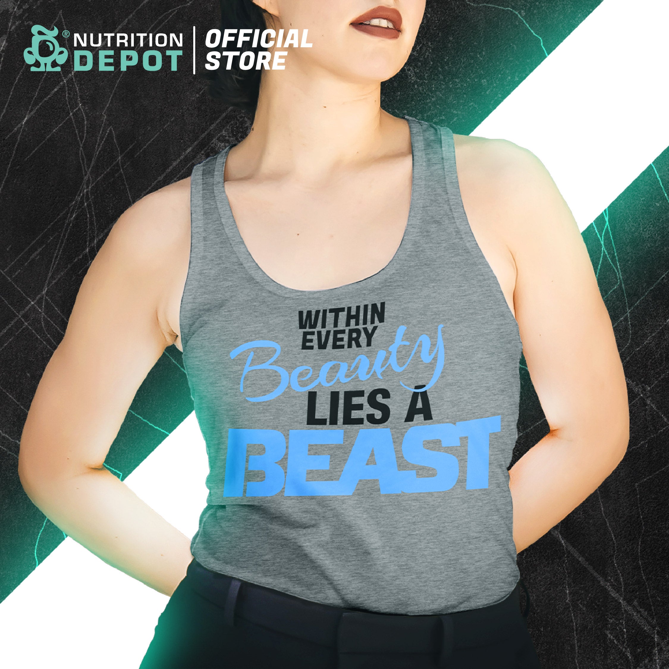 Beauty Lies A Beast Lady Singlet Gray