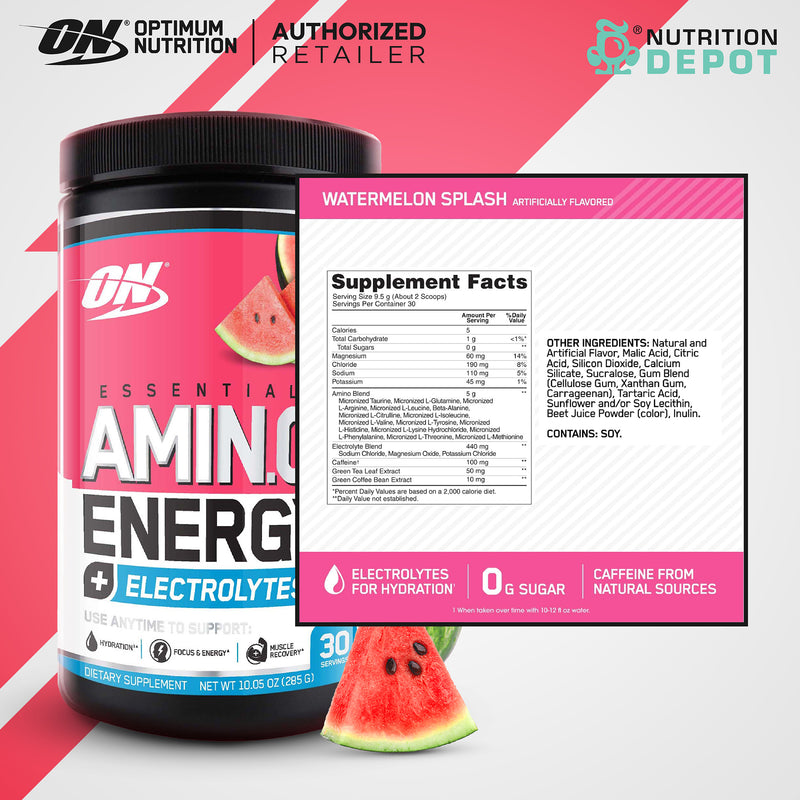 Optimum Nutrition Amino Energy + Electrolytes 30 Servings - Watermelon