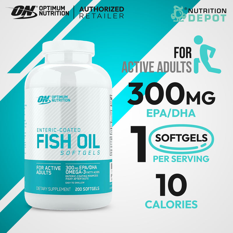 Optimum Nutrition Enteric Coated Fish Oil -200 Softgels ผลิตภัณฑ์อาหารเสริมบำรุงข้อต่อ บำรุงหัวใจ