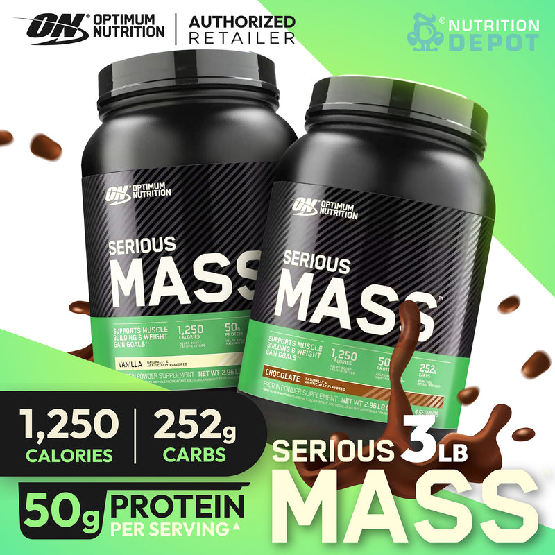 Optimum Nutrition Serious Mass 3lb - Chocolate เวย์โปรตีนเพิ่มน้ำหนัก