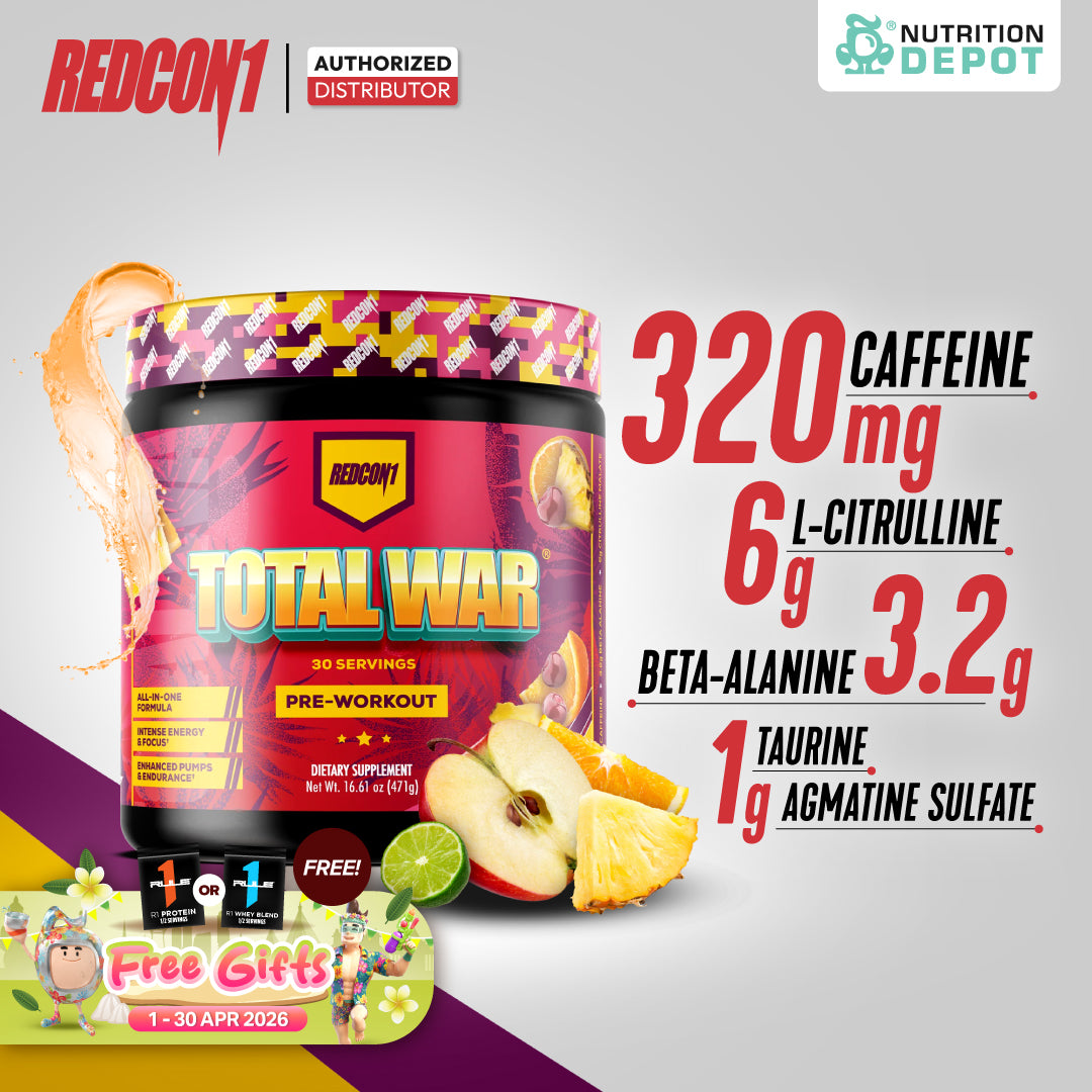 Redcon1 Total War - Tropical Punch 30 Servings กรดอะมิโนเพื่มแรงในการออกกำลังกาย
