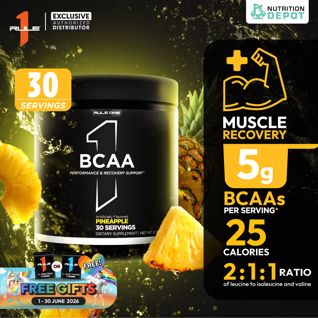 Rule1 Micronized BCAA 30 Servings - Pineapple กรดอะมิโนป้องกันการสลายตัวของกล้ามเนื้อ