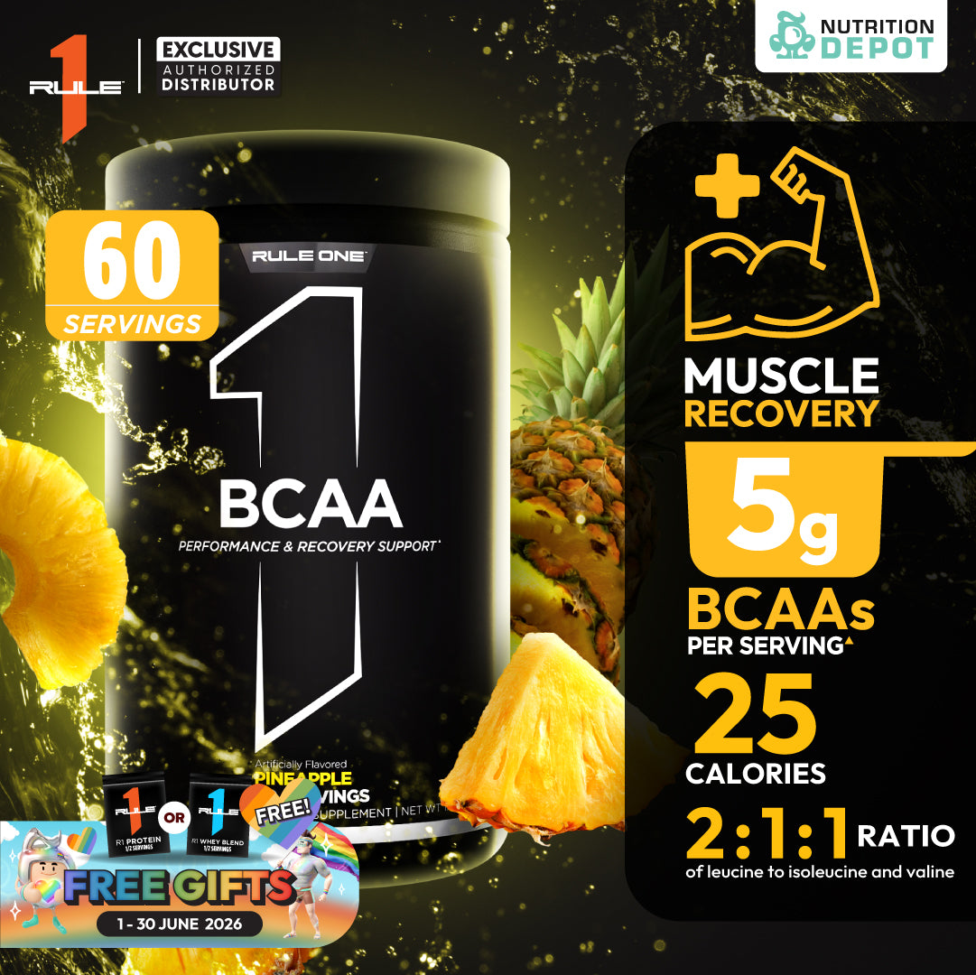 Rule1 Micronized BCAA 60 Servings - Pineapple กรดอะมิโนป้องกันการสลายตัวของกล้ามเนื้อ