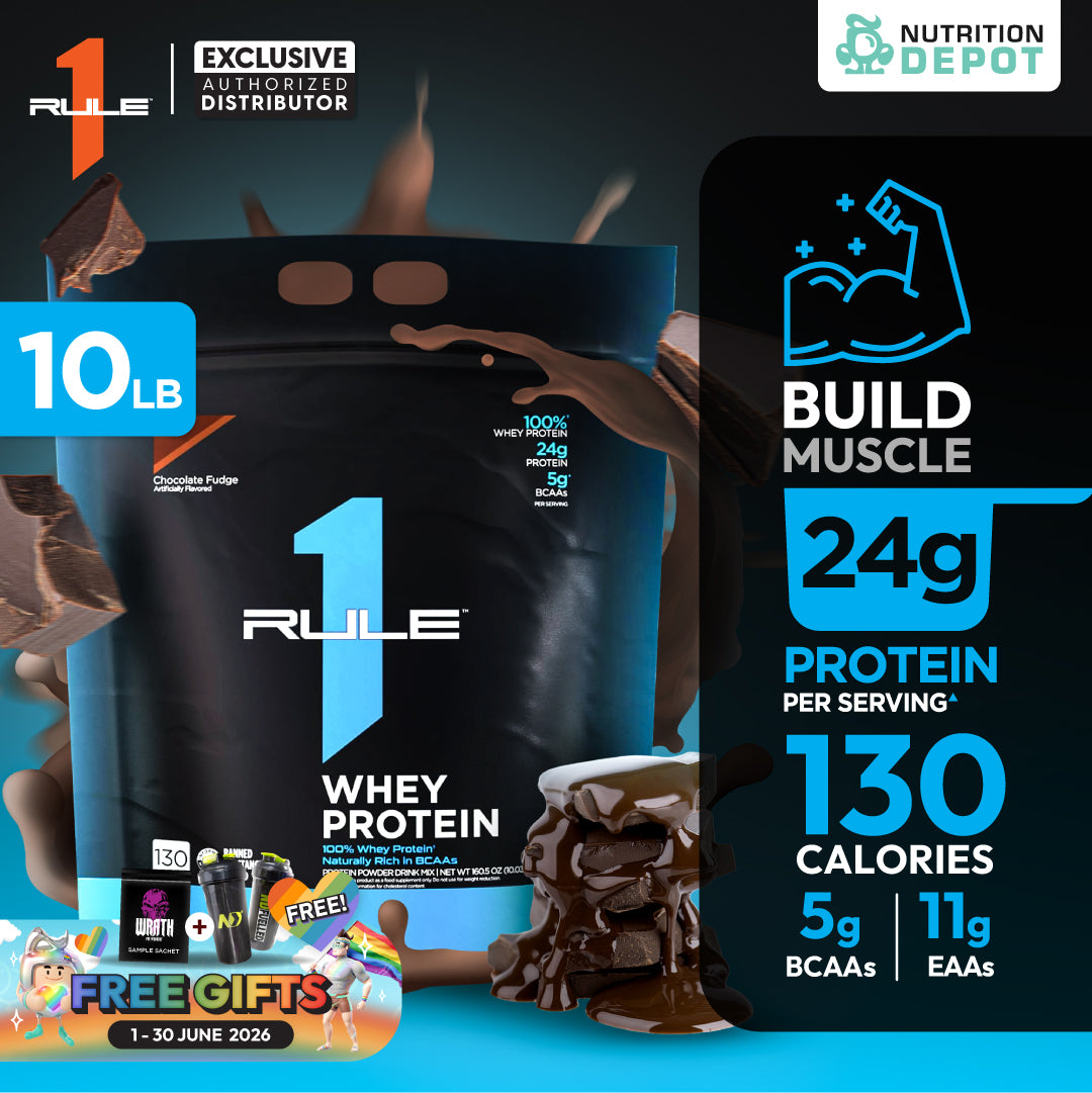 Rule1 Whey Blend 10lb - Chocolate Fudge เวย์โปรตีนเสริมสร้างกล้ามเนื้อ