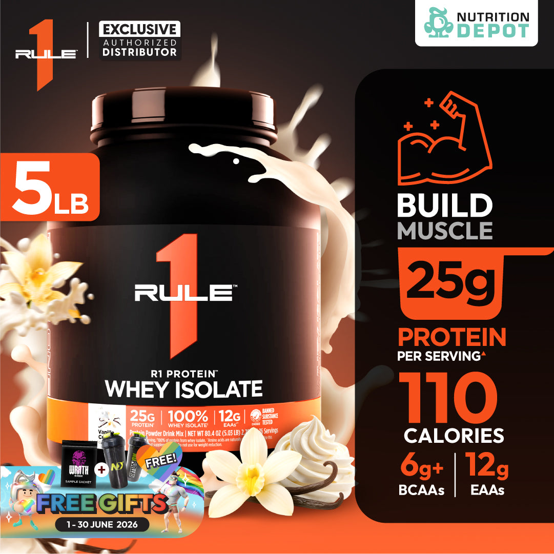 Rule1 Protein 5lb - Vanilla Crème เวย์โปรตีนเสริมสร้างกล้ามเนื้อ