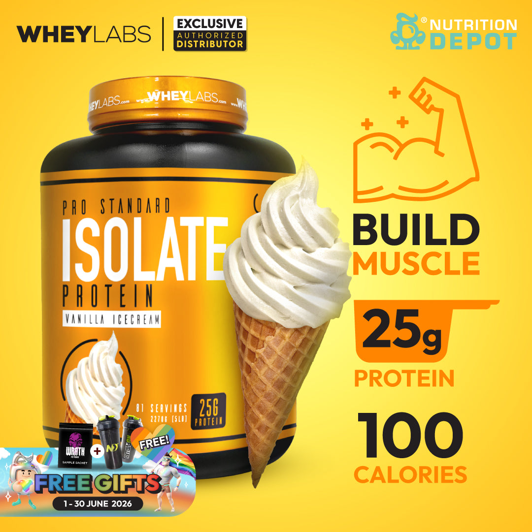Whey Labs 100% Isolate Whey Protein 5 lbs - Vanilla Ice Cream เวย์โปรตีนไอโซเลตเสริมสร้างกล้ามเนื้อ