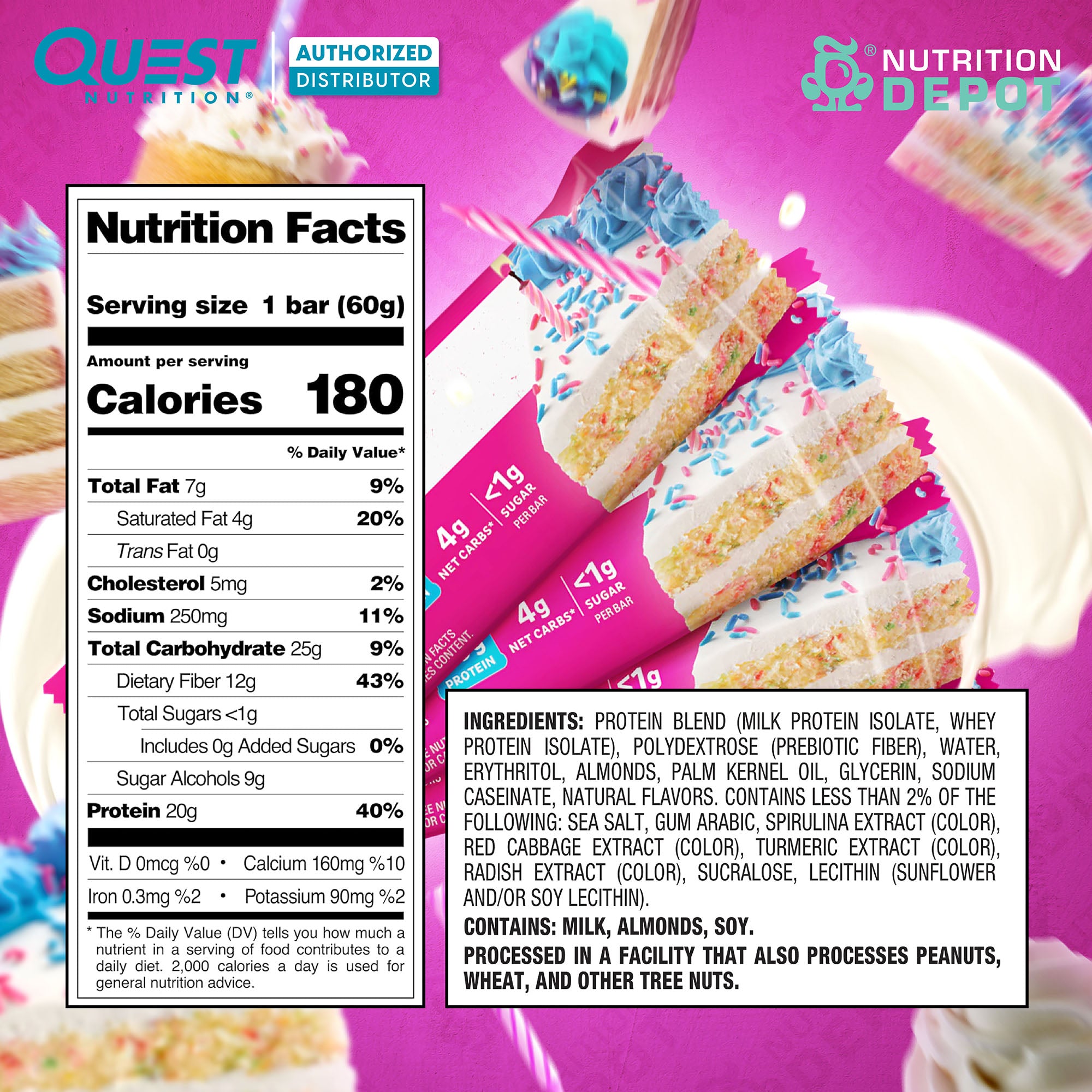 Quest Protein Bar - Birthday Cake 3 Bars