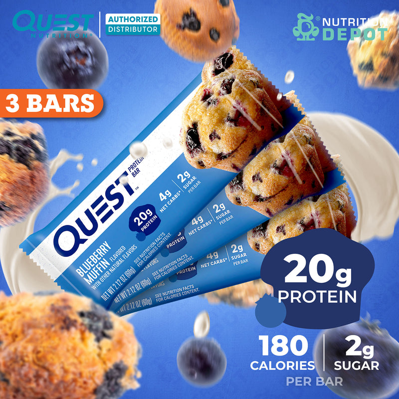 Quest Protein Bar - Blueberry Muffin 3 Bars