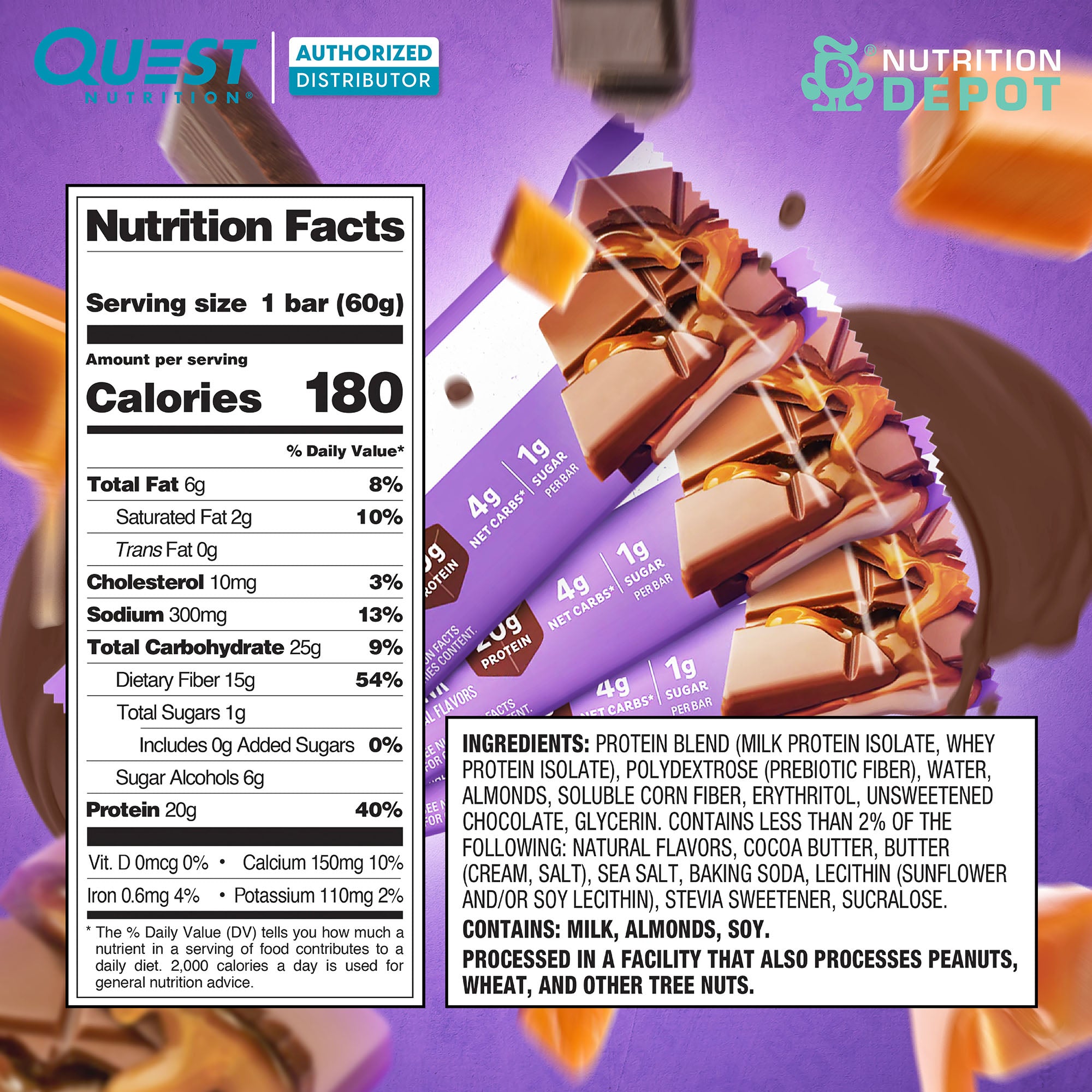 Quest Protein Bar - Caramel Chocolate Chunk 3 Bars