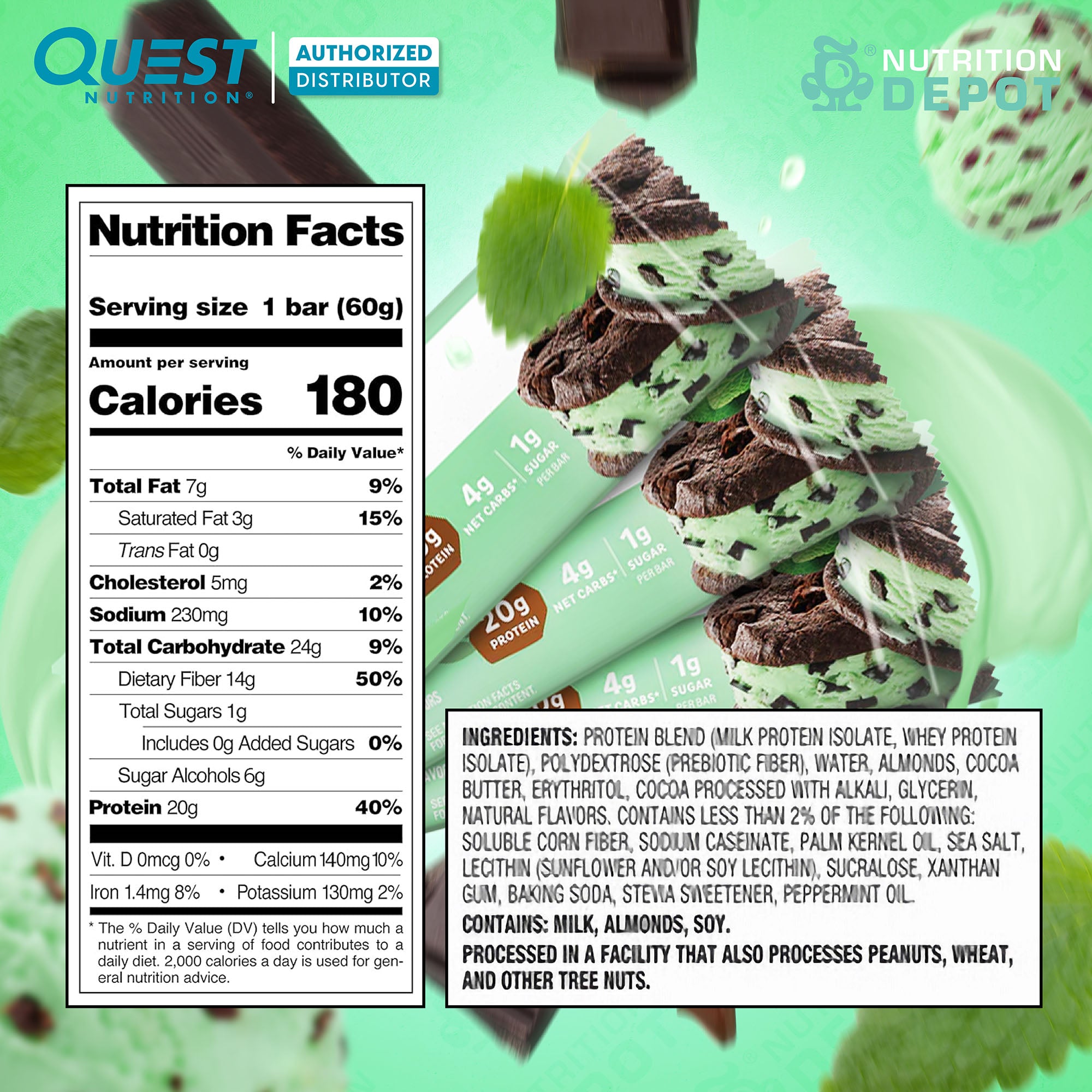 Quest Protein Bar - Mint Chocolate Chunk 3 Bars