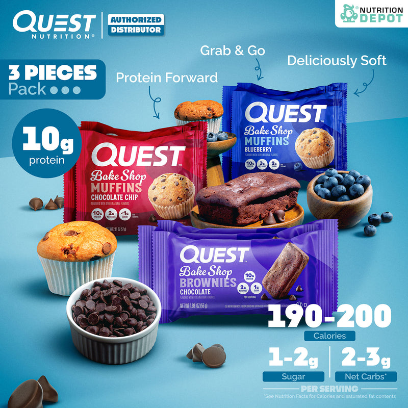 Quest Protein Bake Shop - Muffins Chocolate Chip 3 Muffins