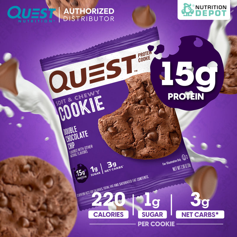 โปรตีนคุกกี้ Quest Protein Cookie Double Chocolate Chip 1 Piece