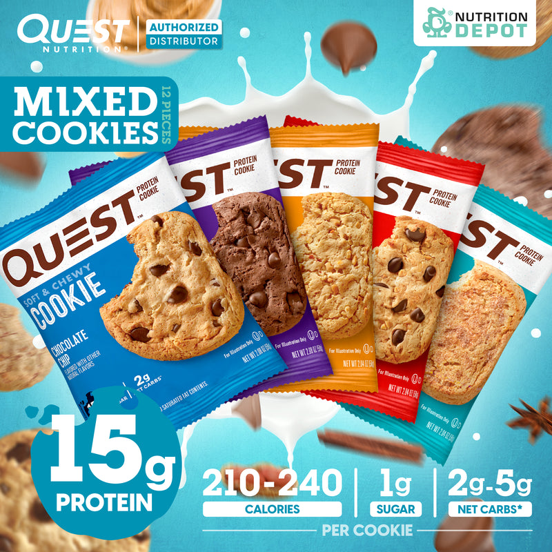 Quest Protein Cookie - Mixed Flavor 12 Pieces (คละรส 12 ชิ้น)