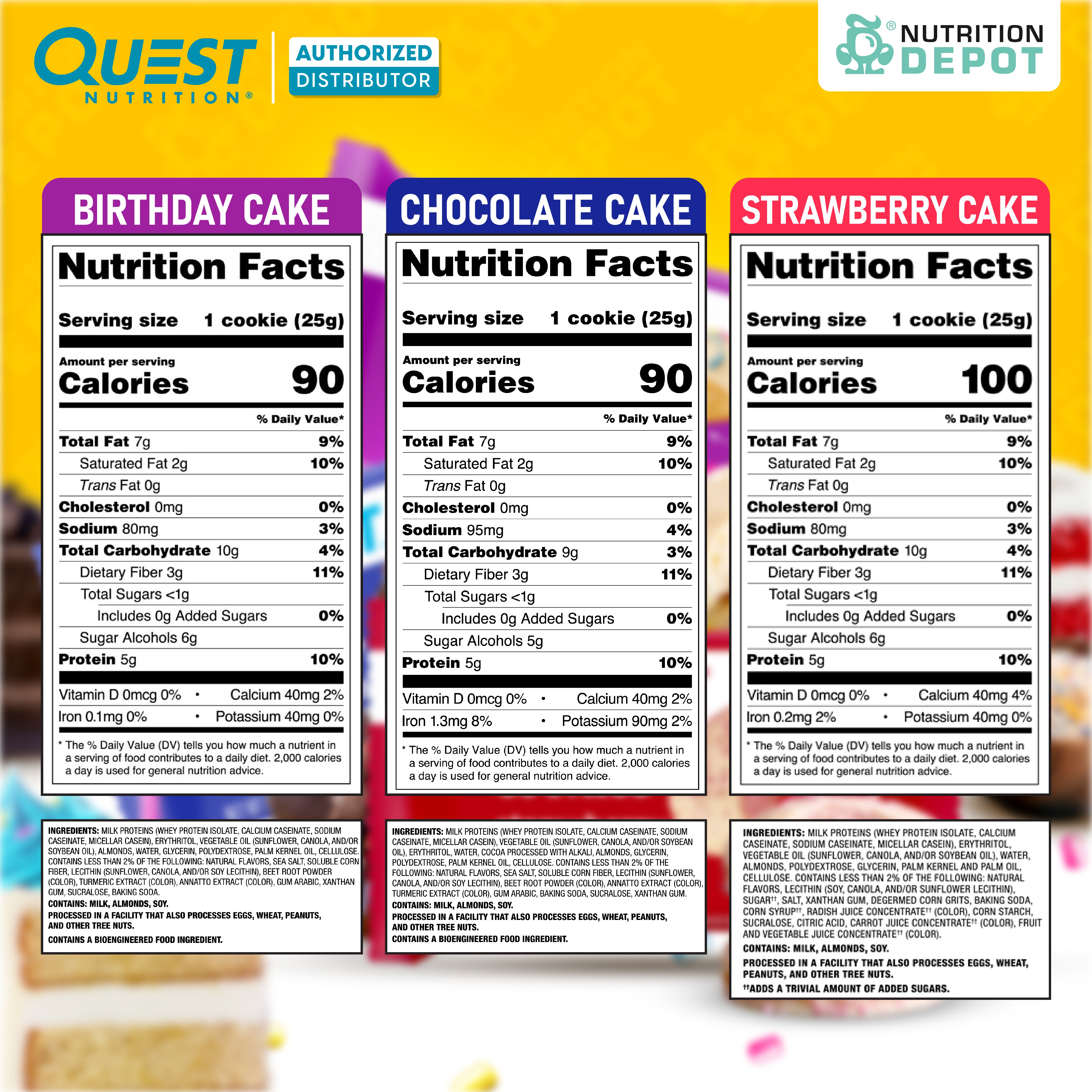 Quest Protein Frosted Cookie - Mixed Flavors 8 Pieces (คละรส 8 ชิ้น)