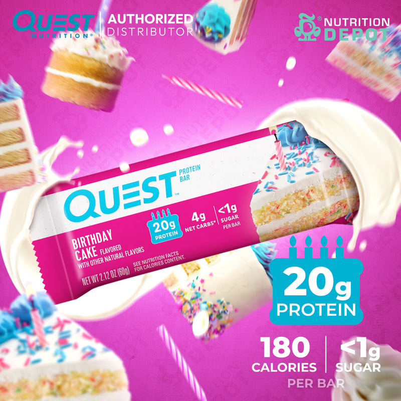โปรตีนบาร์ Quest Protein Bar - Birthday Cake 1 Bars