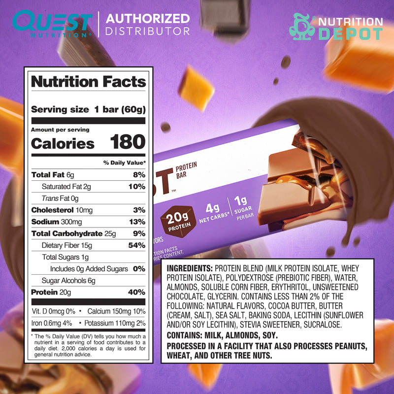 โปรตีนบาร์ Quest Protein Bar - Caramel Chocolate Chunk 1 Bars