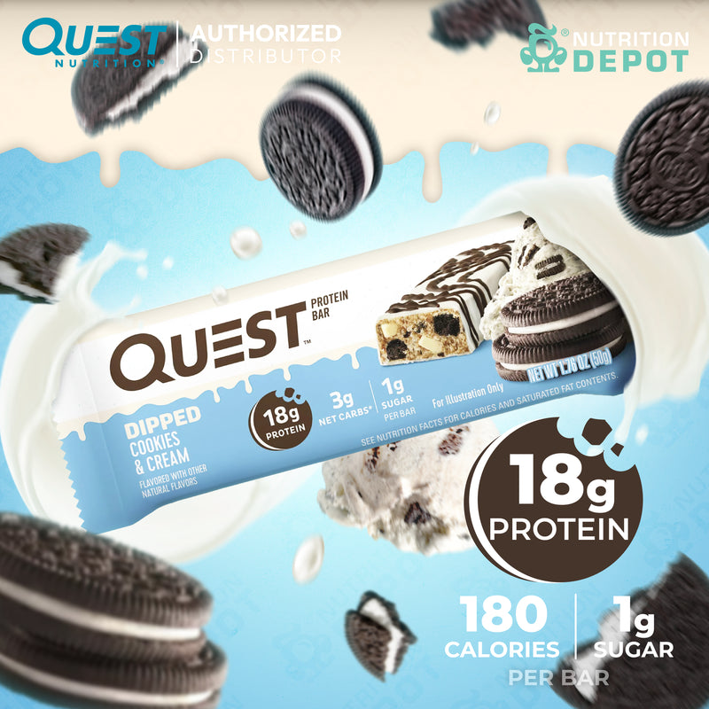 โปรตีนบาร์ Quest Protein Bar - Dipped Cookie n Cream 1 Bars