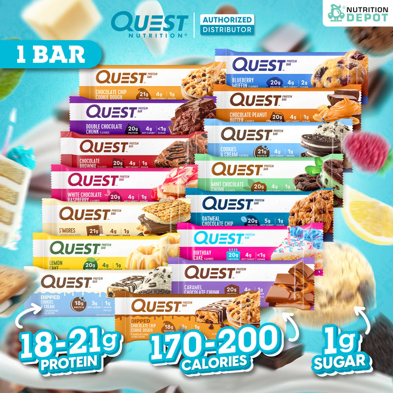 Quest Protein Bar - Oatmeal Chocolate Chip 1 Box (12 Bars)