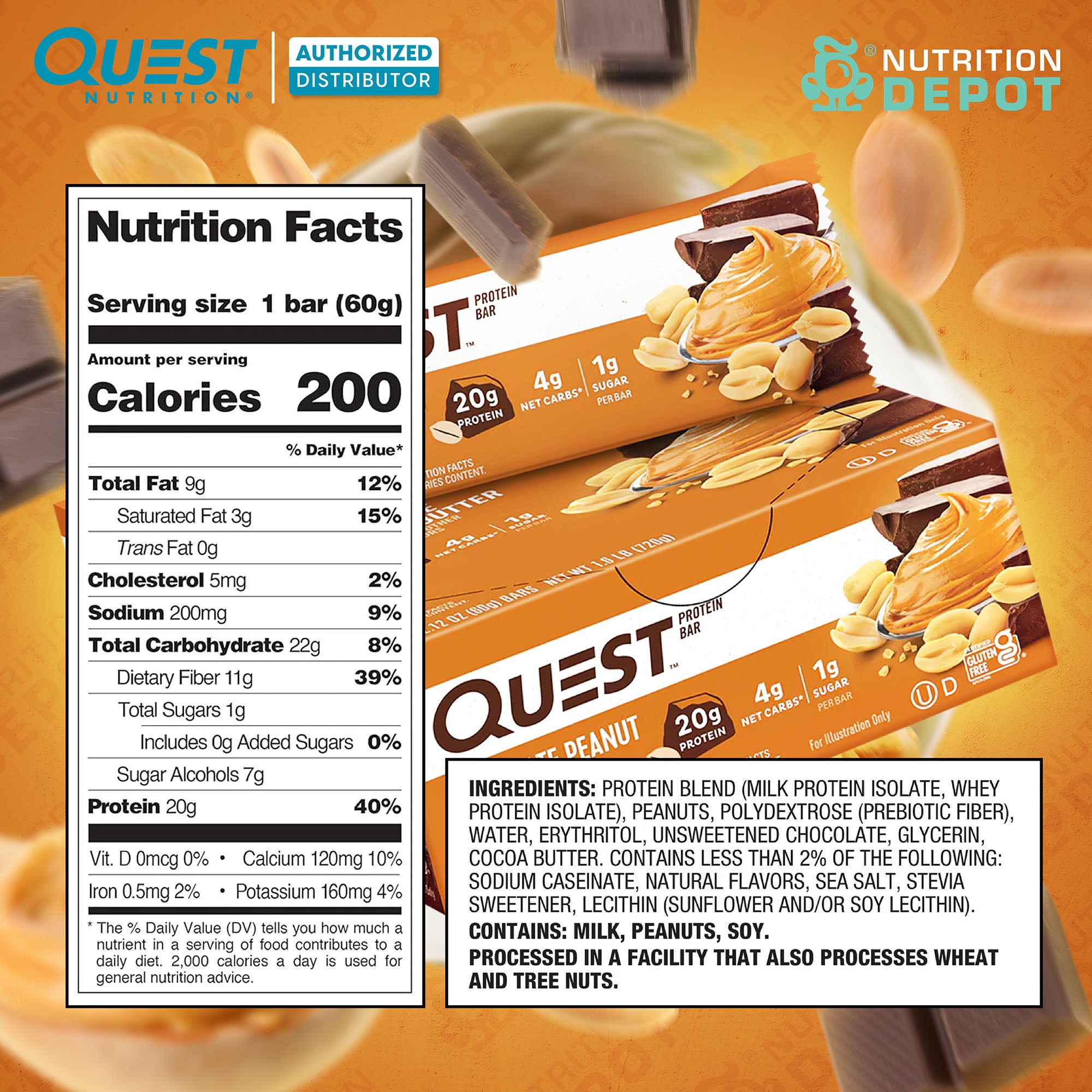 Quest Protein Bar - Chocolate Peanut Butter 1 Box (12 Bars)