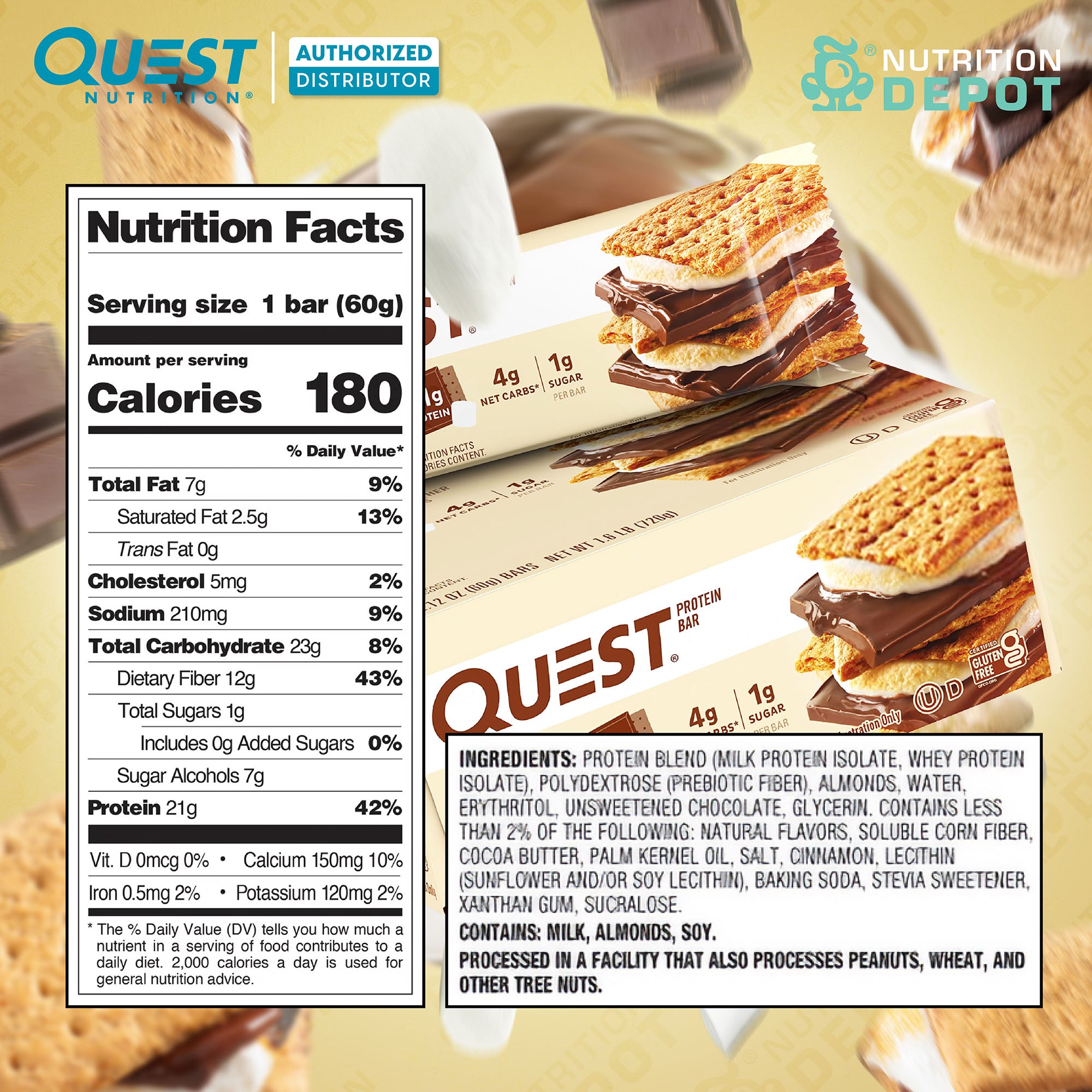 Quest Protein Bar - S'mores 1 Box (12 Bars)