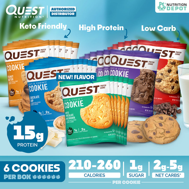 โปรตีนคุกกี้ Quest Protein Cookie Chocolate Chip 6 Pieces