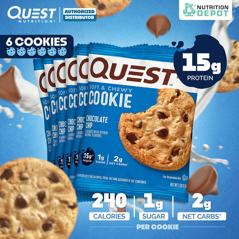 โปรตีนคุกกี้ Quest Protein Cookie Chocolate Chip 6 Pieces