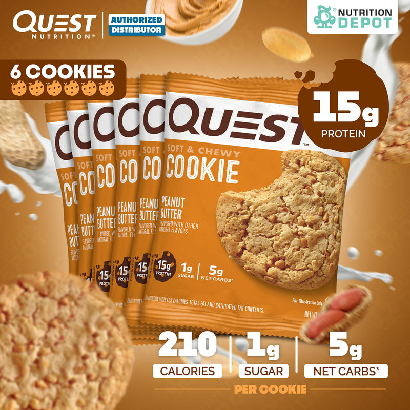 โปรตีนคุกกี้ Quest Protein Cookie Peanut Butter 6 Pieces