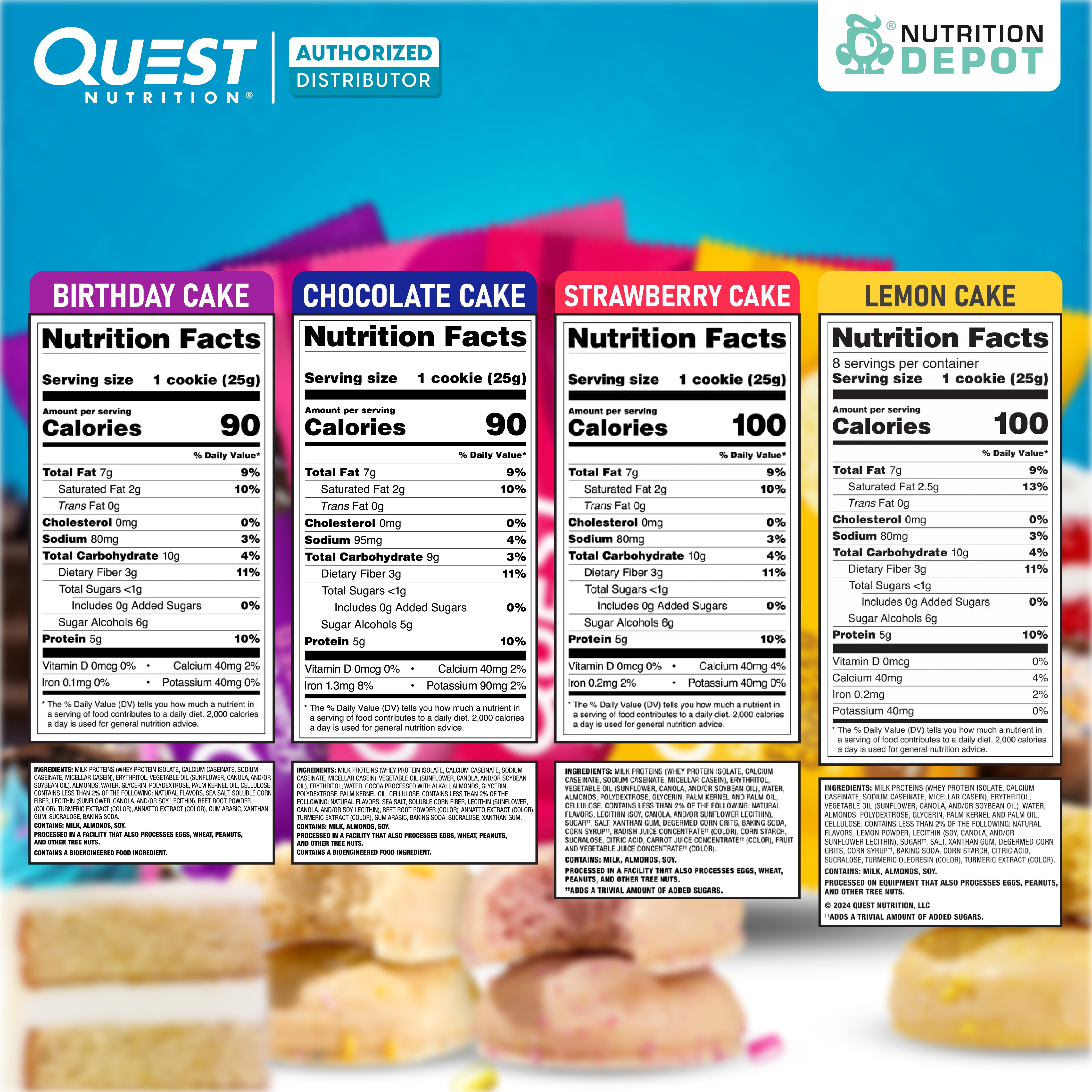 Quest Protein Frosted Cookie - Mixed Flavors 8 Pieces (คละรส 8 ชิ้น)