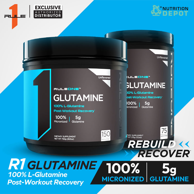 Rule1 Micronized Glutamine 750g กรดอะมิโนฟื้นฟูกล้ามเนื้อ