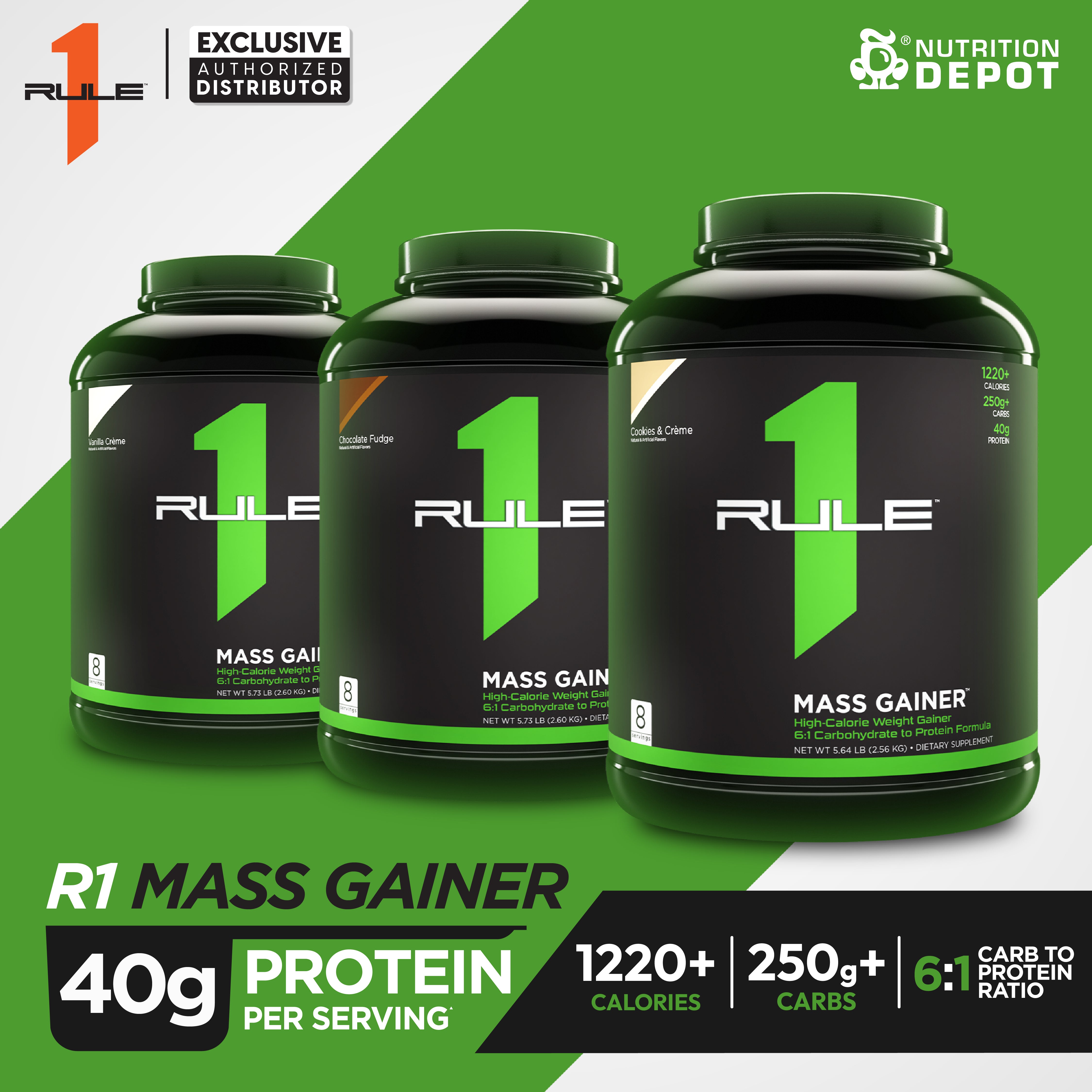 Rule1 Mass Gainer 5.73lb - Chocolate Fudge