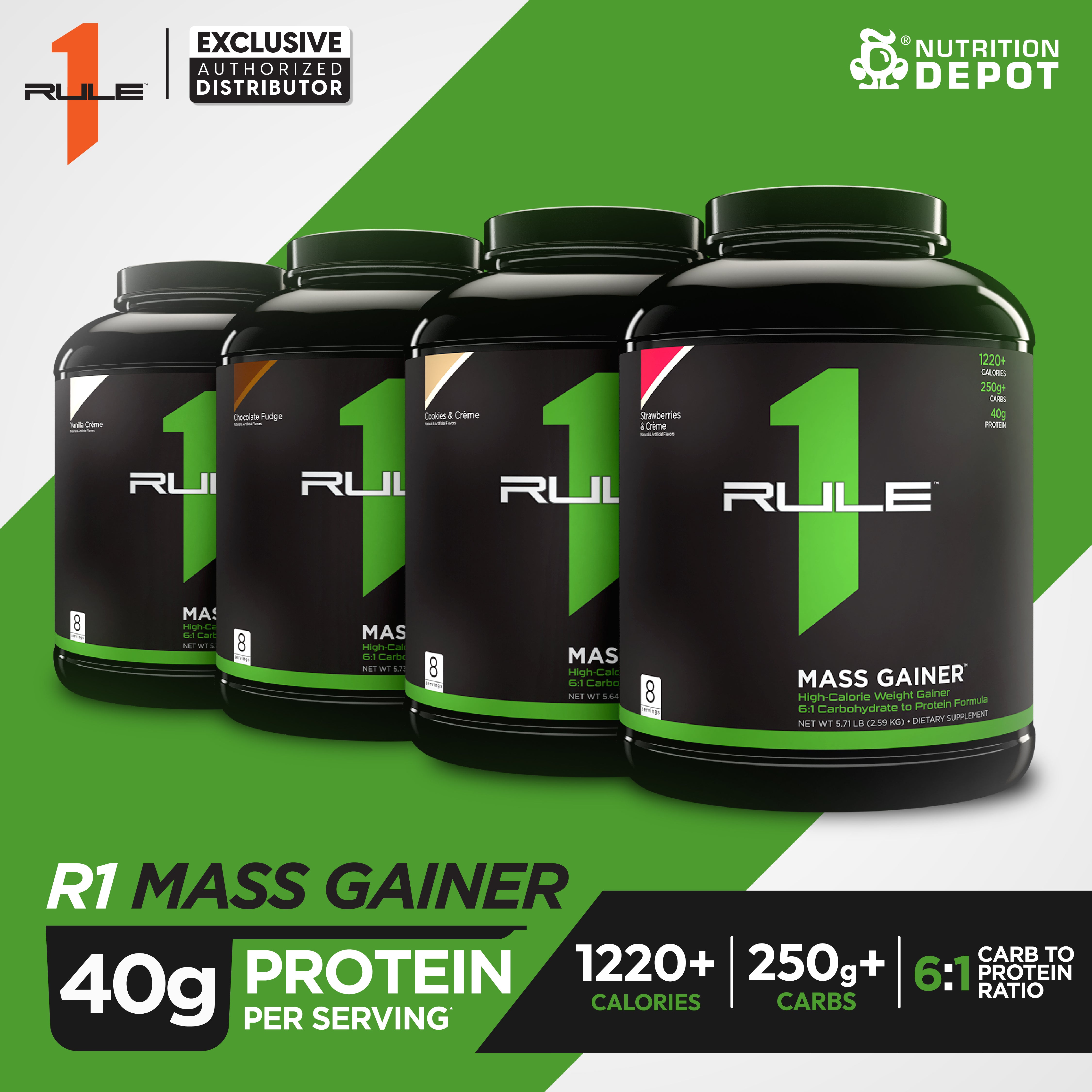 Rule1 Mass Gainer 5.73lb - Strawberries & Creme