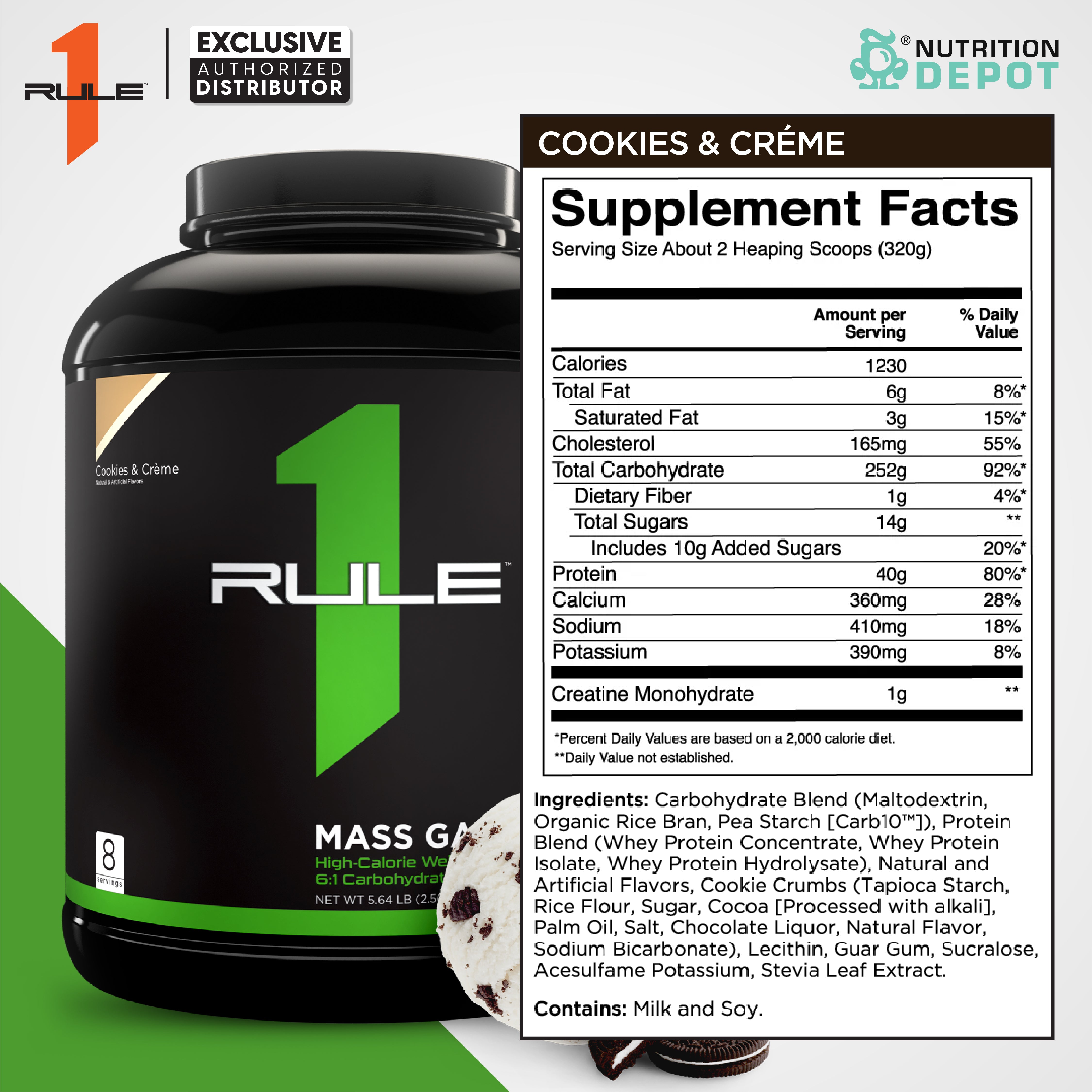 Rule1 Mass Gainer 5.73lb - Cookies & Creme