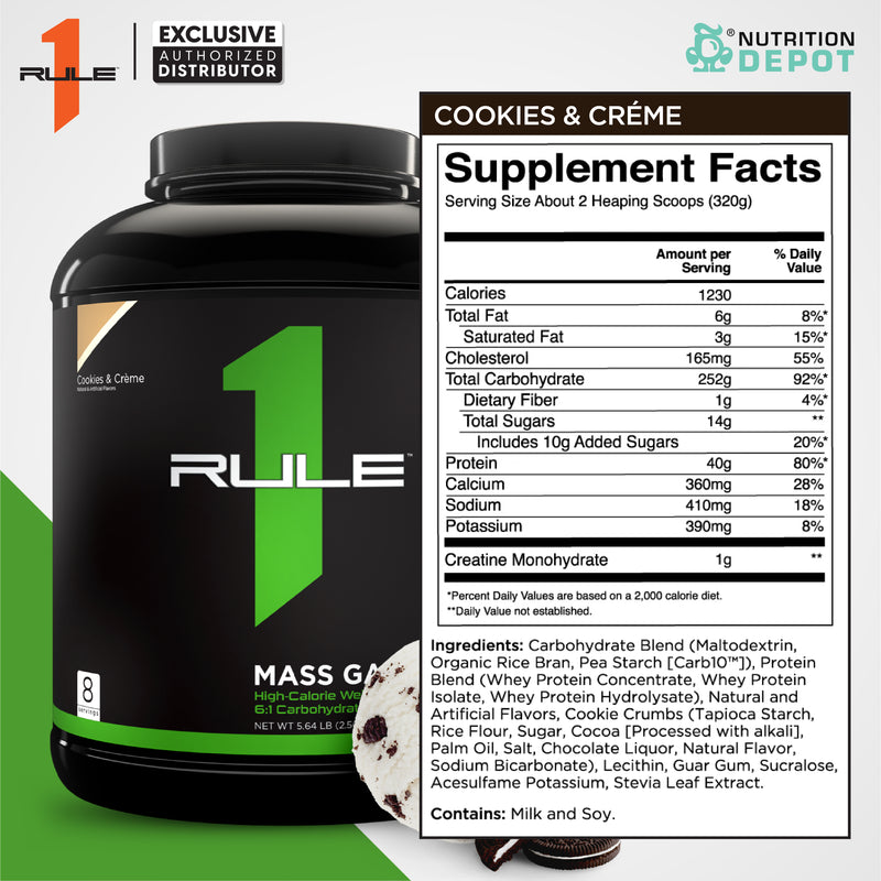 Rule1 Mass Gainer 5.73lb - Cookies & Creme