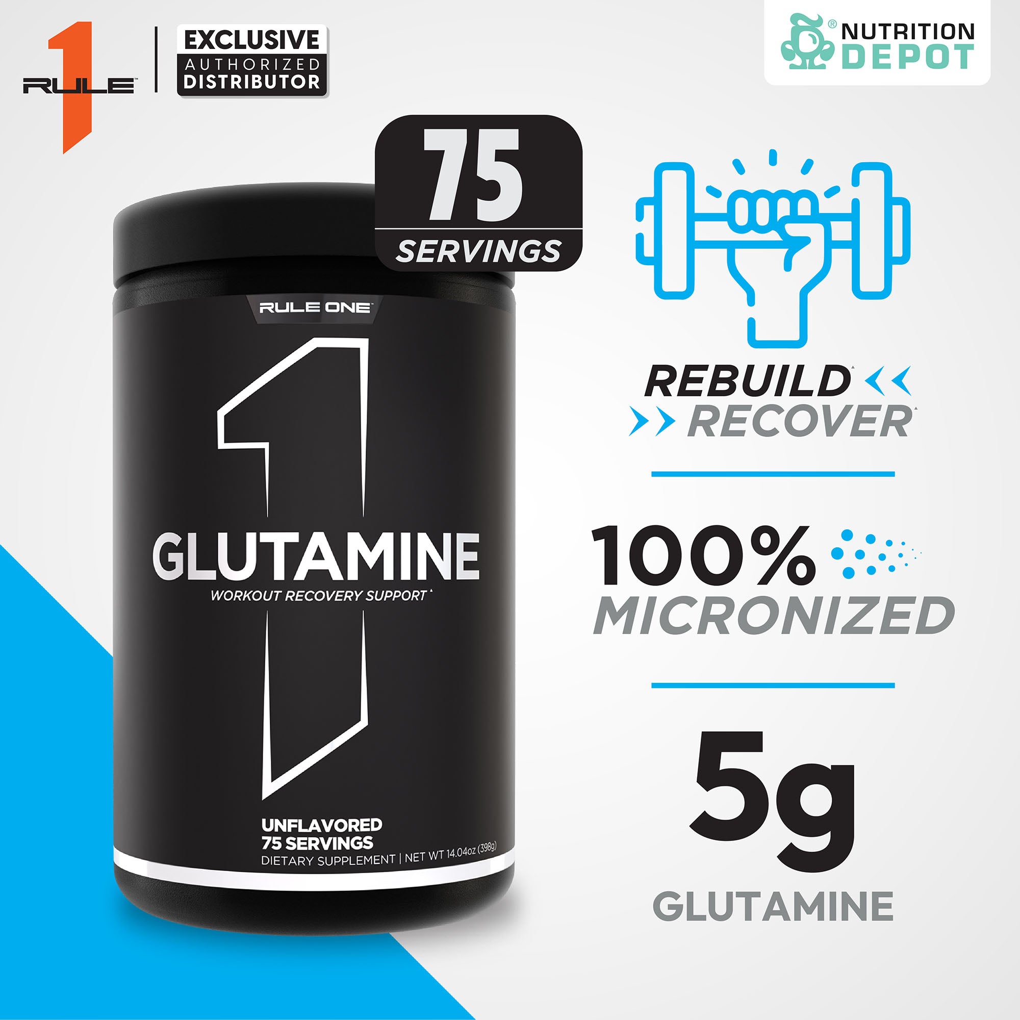 Rule1 Micronized Glutamine 398G