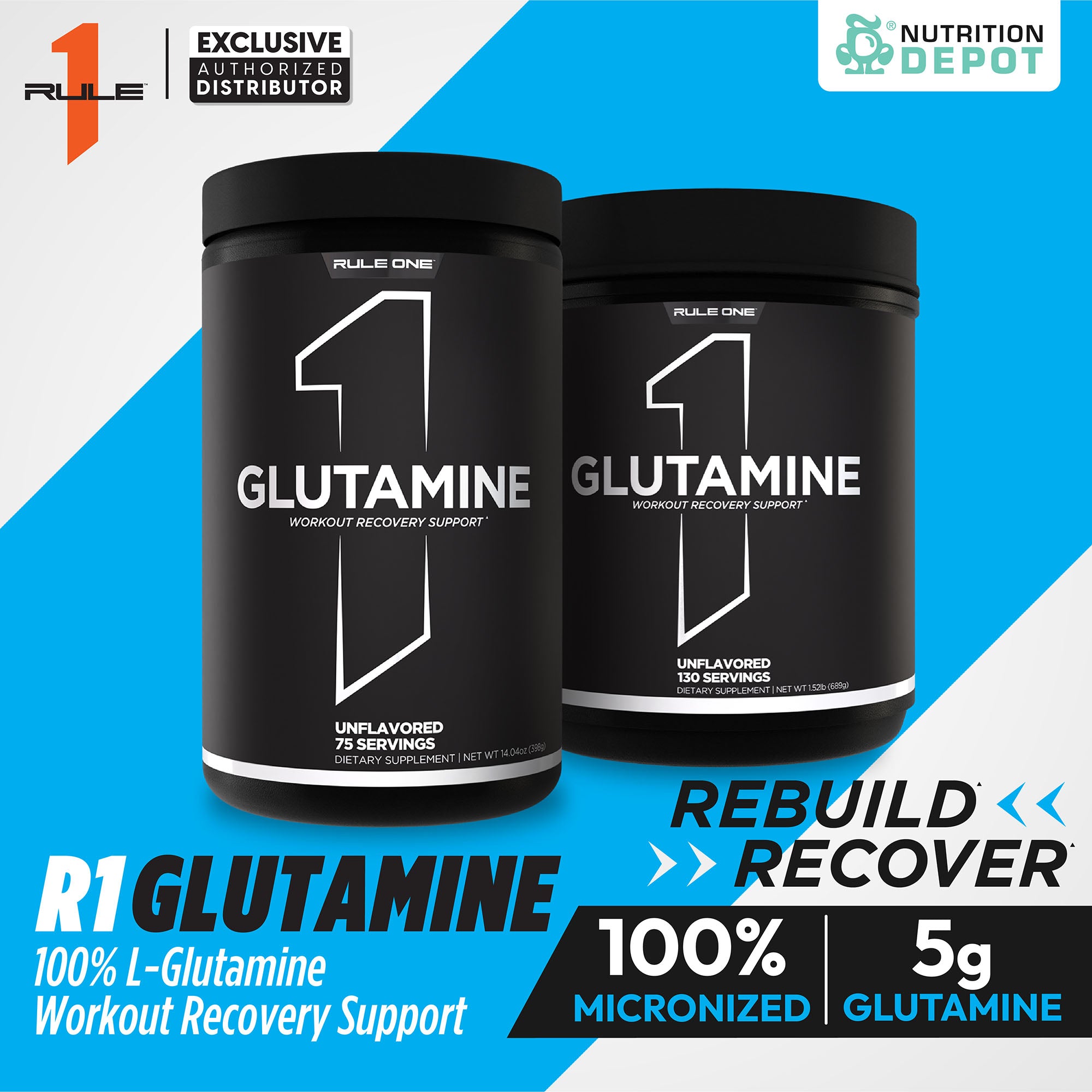 Rule1 Micronized Glutamine 398G