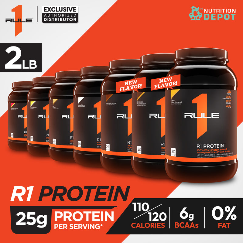 Rule1 Protein 2lb - Chocolate Fudge เวย์โปรตีนเสริมสร้างกล้ามเนื้อ