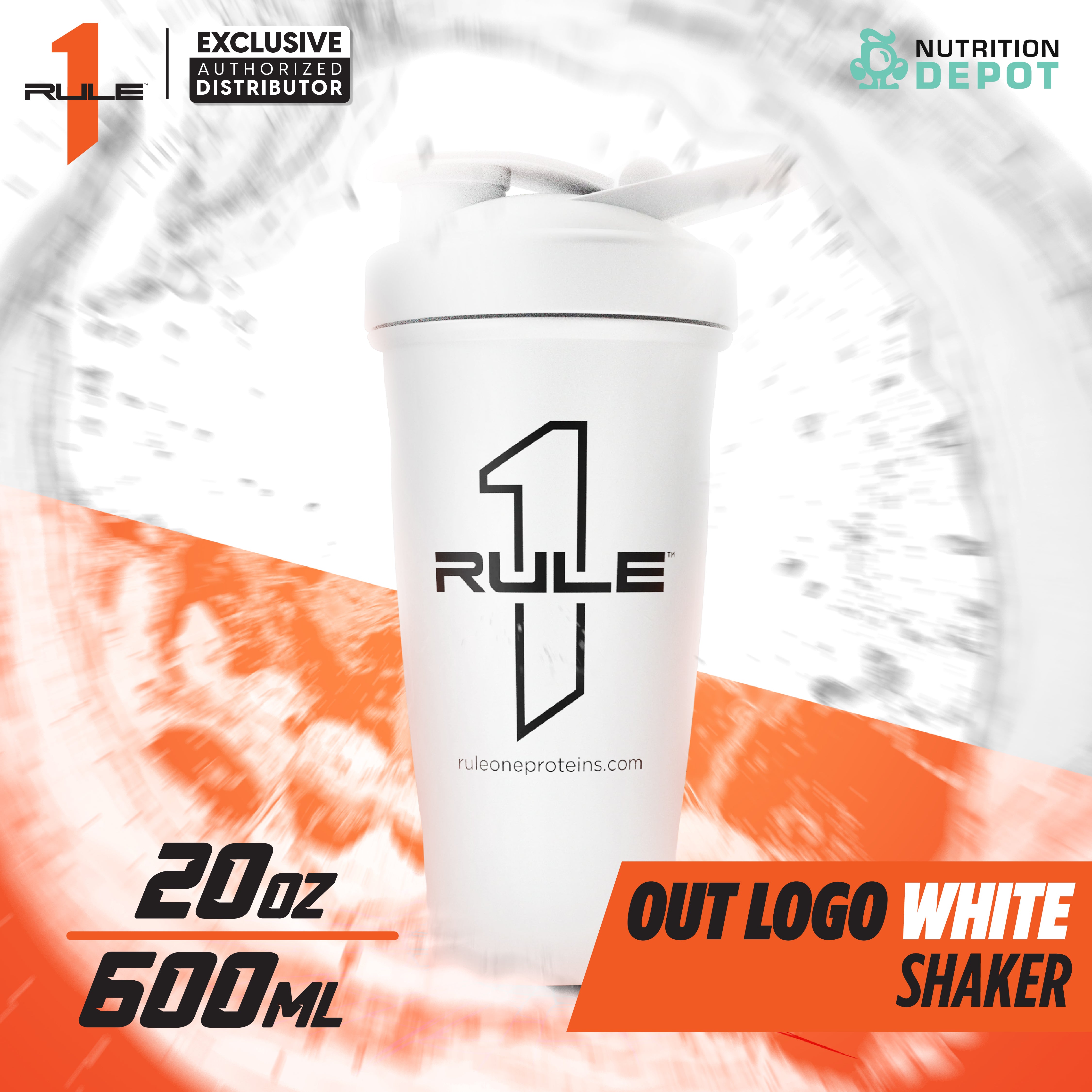 R1 Outlined Logo Shaker White