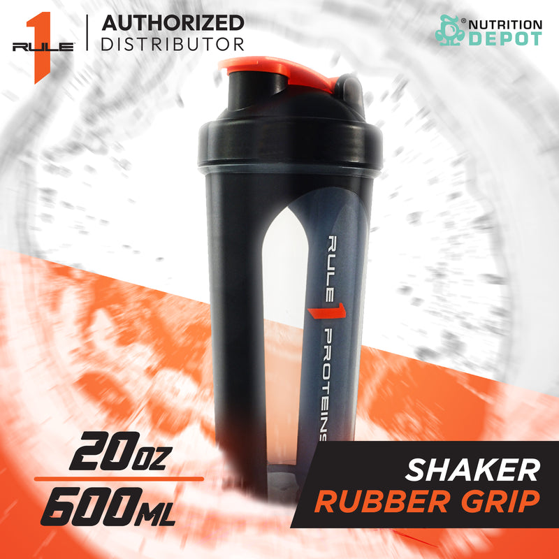 Rule1 Shaker Rubber Grip 600ml - Black